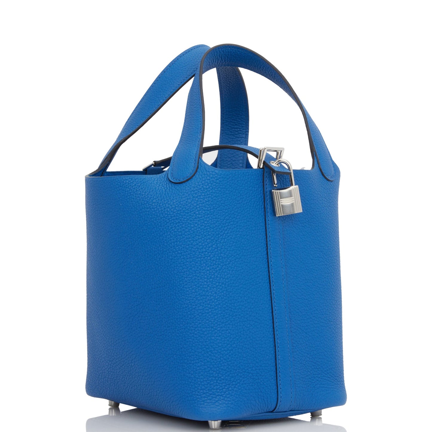 Hermes Picotin Lock Bleu France Clemence Palladium Hardware Travel Bag