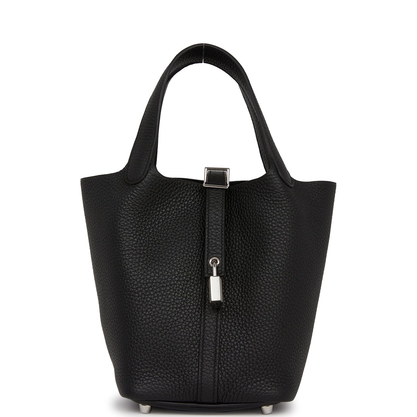 Hermes Picotin Lock Clemence Palladium Hardware Handbag Black Travel Bag