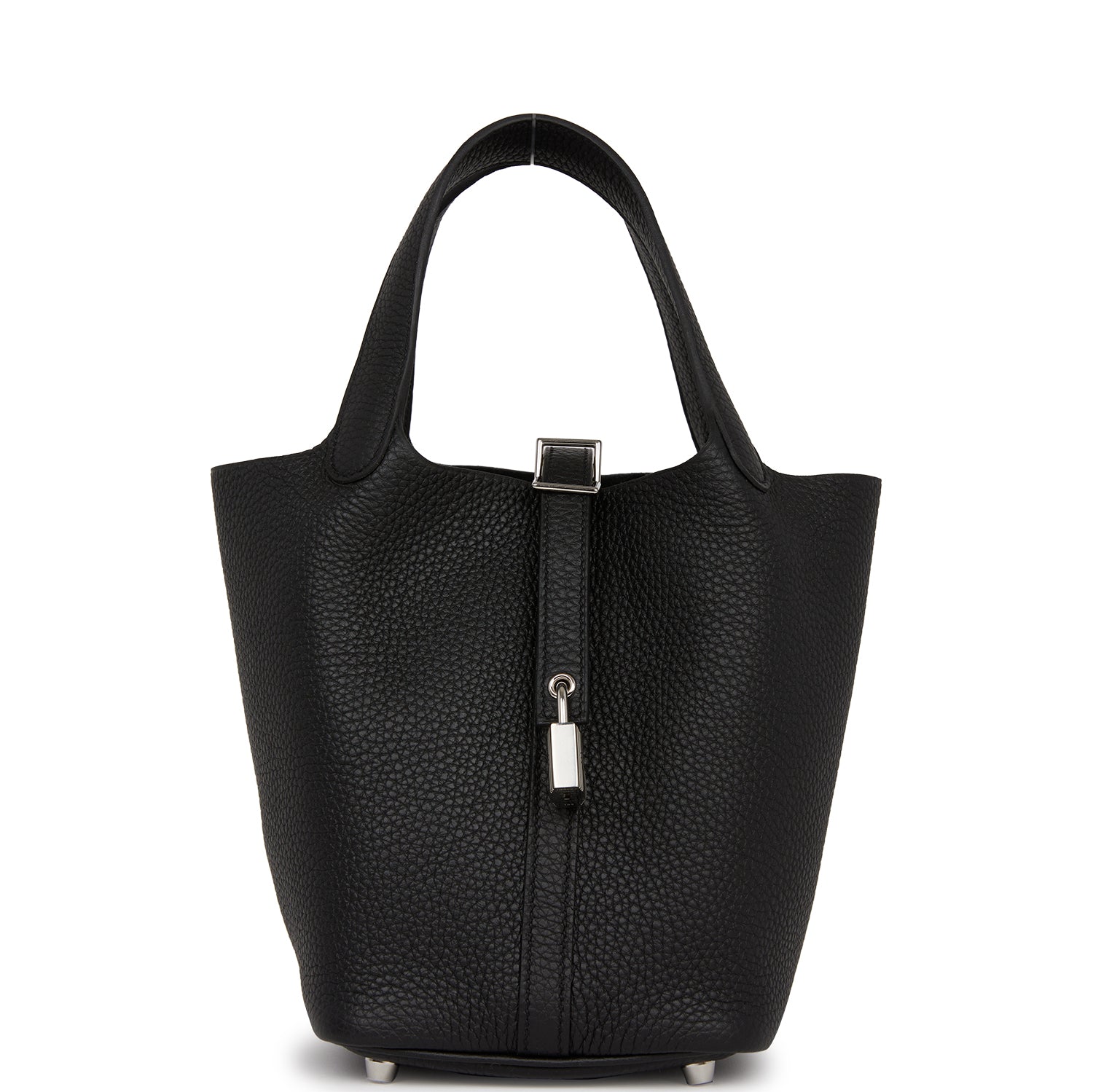 Hermes Picotin Lock Clemence Palladium Hardware Handbag Black Travel Bag