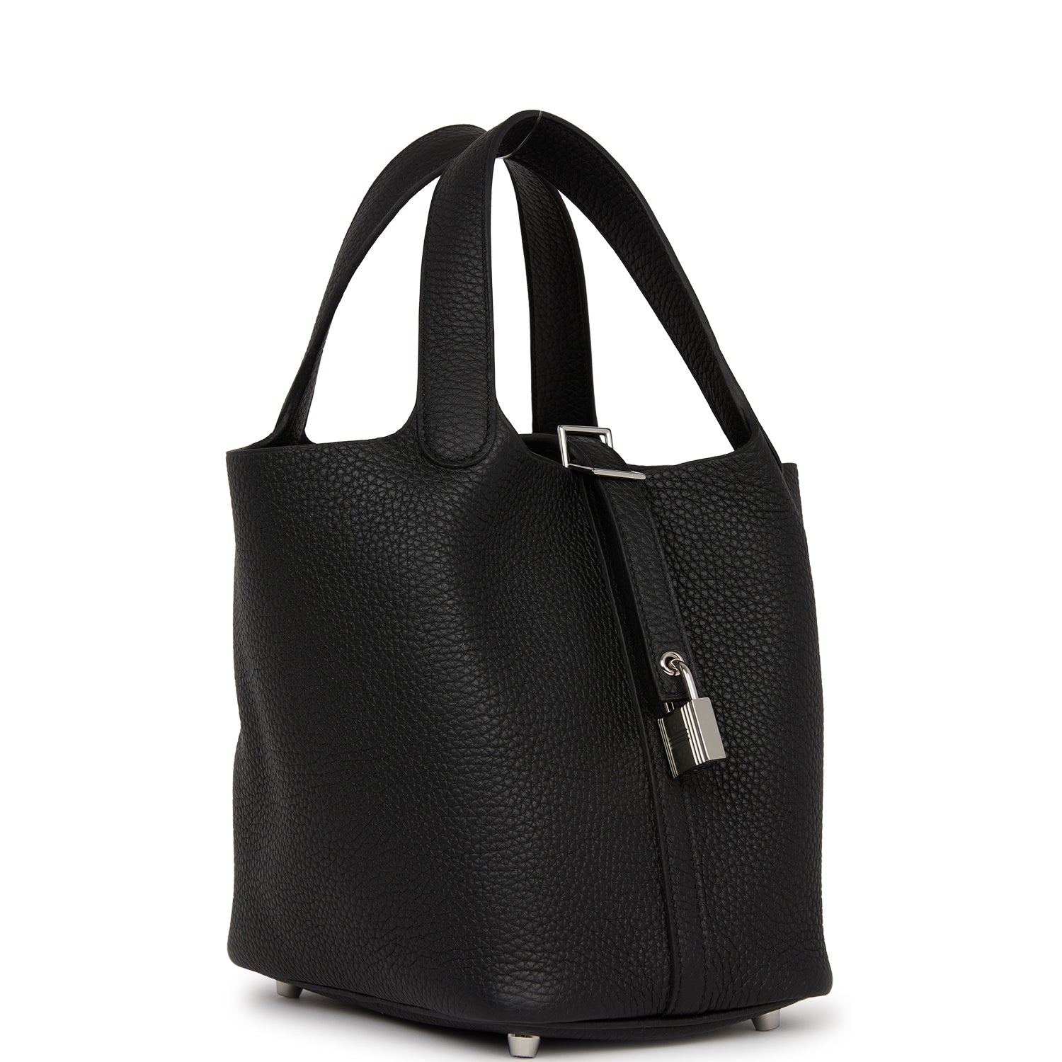 Hermes Picotin Lock Clemence Palladium Hardware Handbag Black Travel Bag