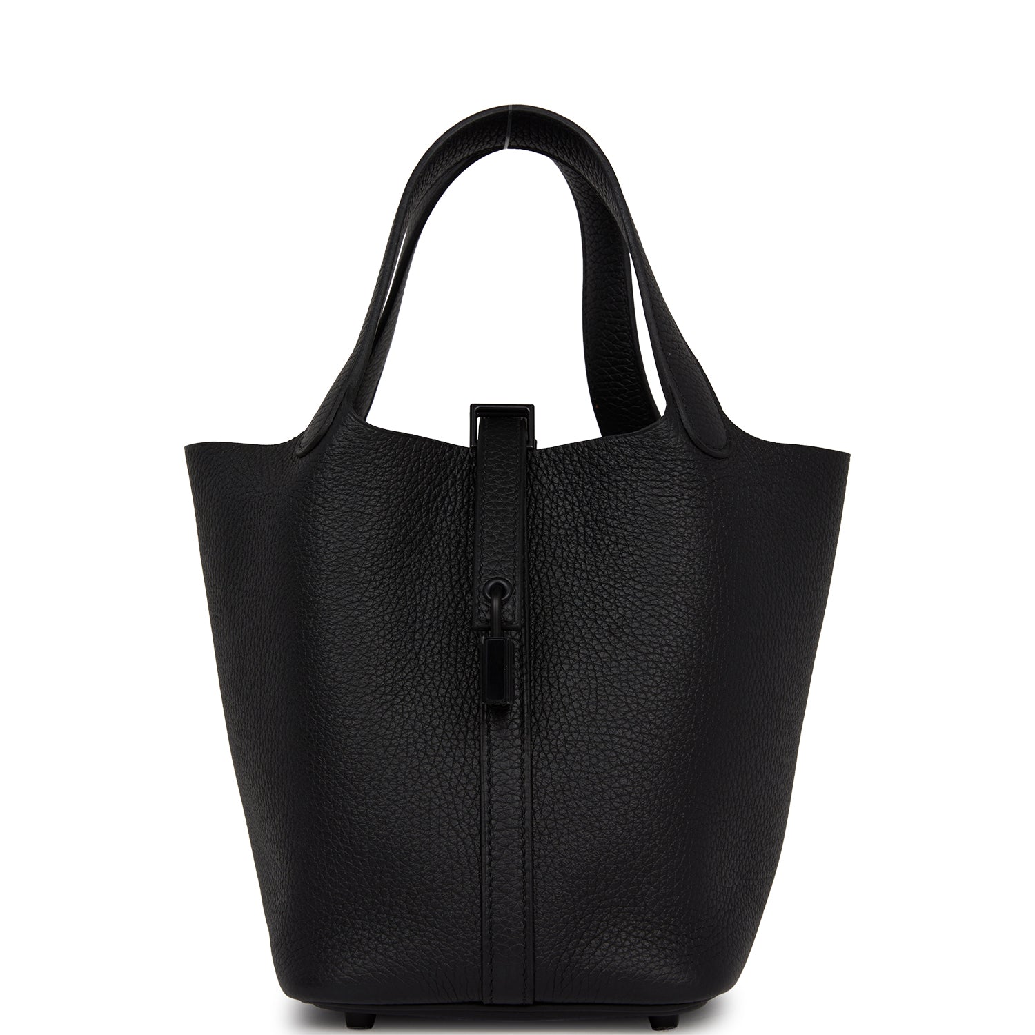 Hermes Monochrome Picotin Clemence Hardware Handbag Black Travel Bag