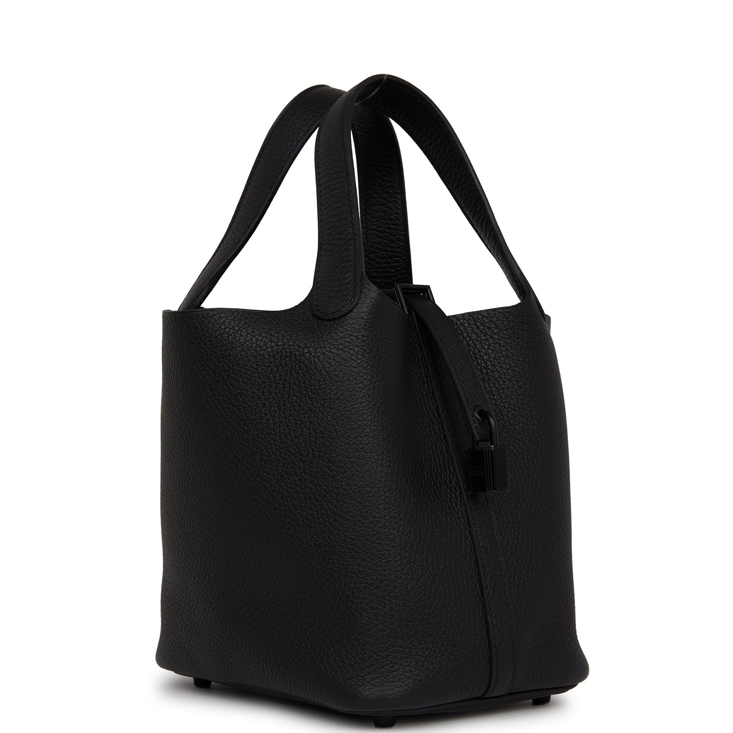 Hermes Monochrome Picotin Clemence Hardware Handbag Black Travel Bag Hardware 3