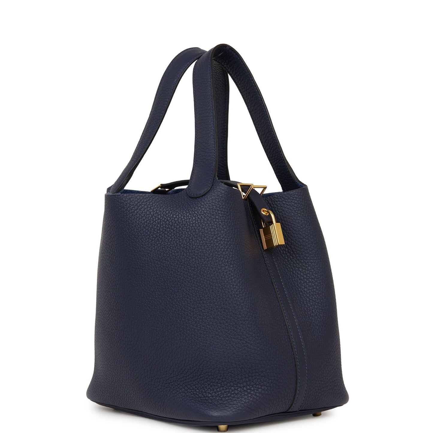 Hermes Picotin Lock Bleu Nuit Clemence Hardware Handbag Gold Travel Bag Gold Hardware