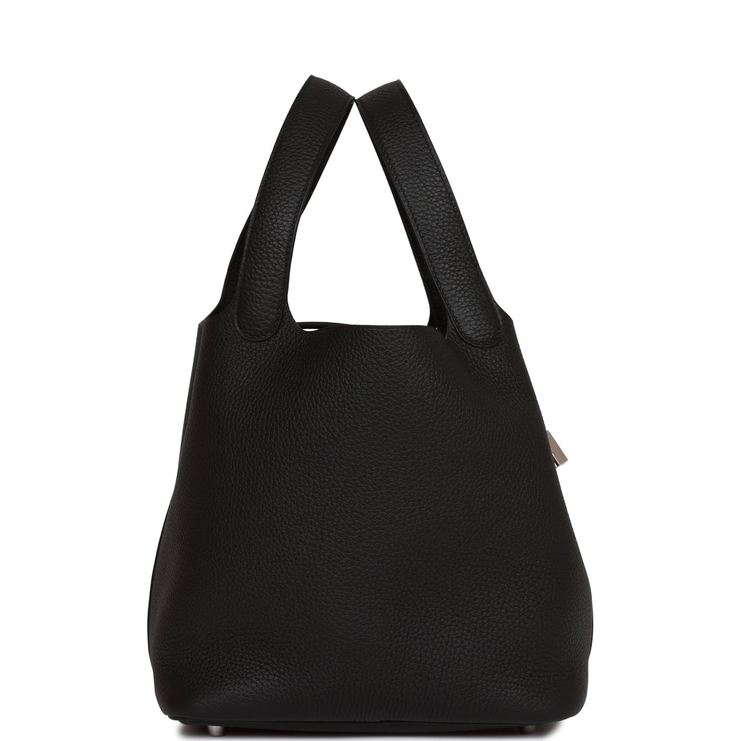 Hermes Picotin Lock Clemence Palladium Hardware Handbag Black Travel Bag Palladium Hardware