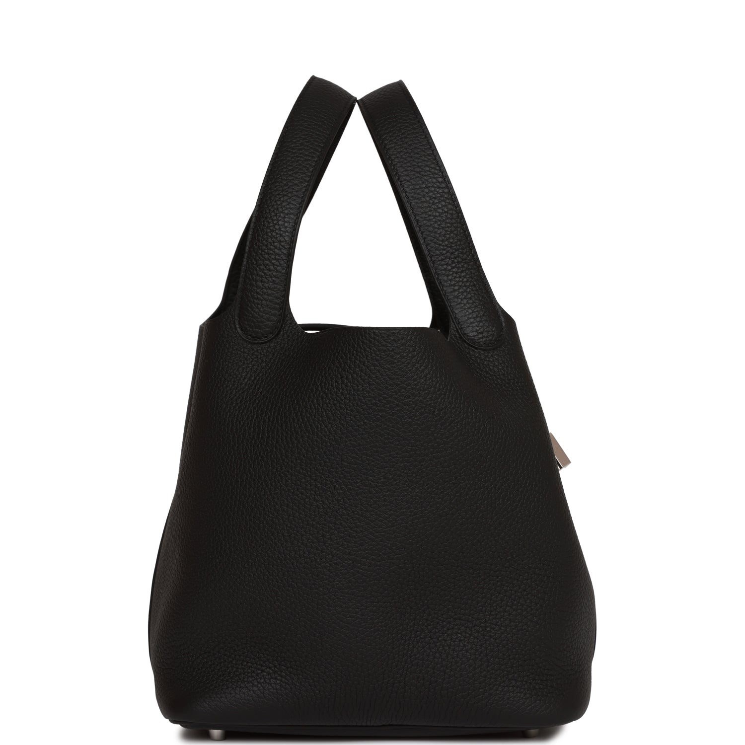 Hermes Picotin Lock Clemence Palladium Hardware Handbag Black Travel Bag Palladium Hardware