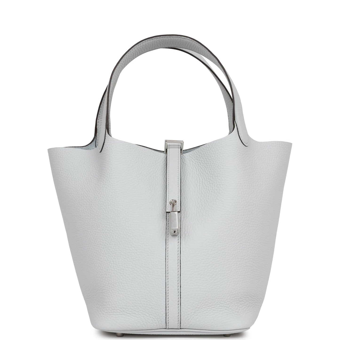 Hermes Picotin Lock Bleu Pale Clemence Palladium Hardware Travel Bag