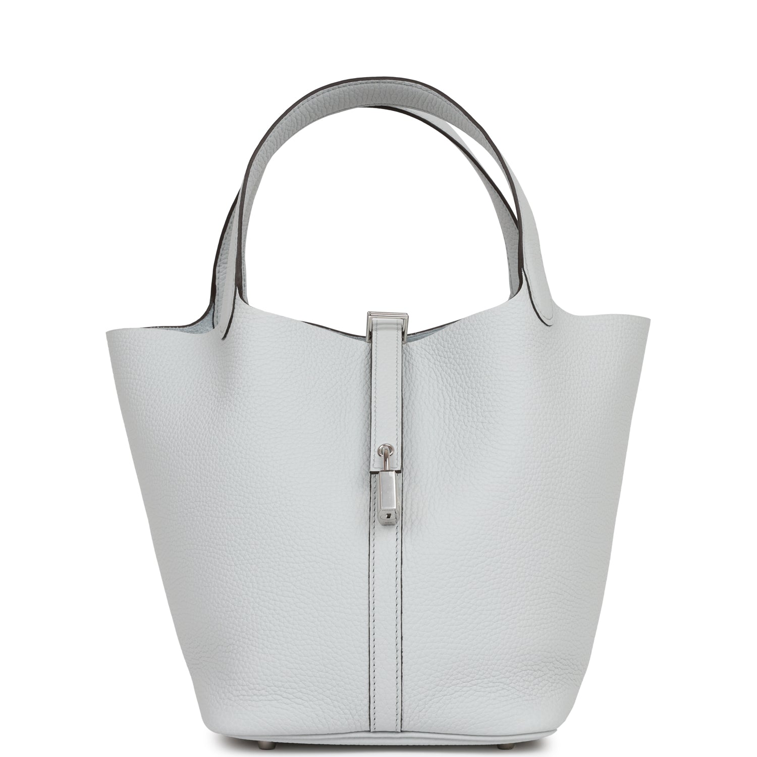 Hermes Picotin Lock Bleu Pale Clemence Palladium Hardware Travel Bag