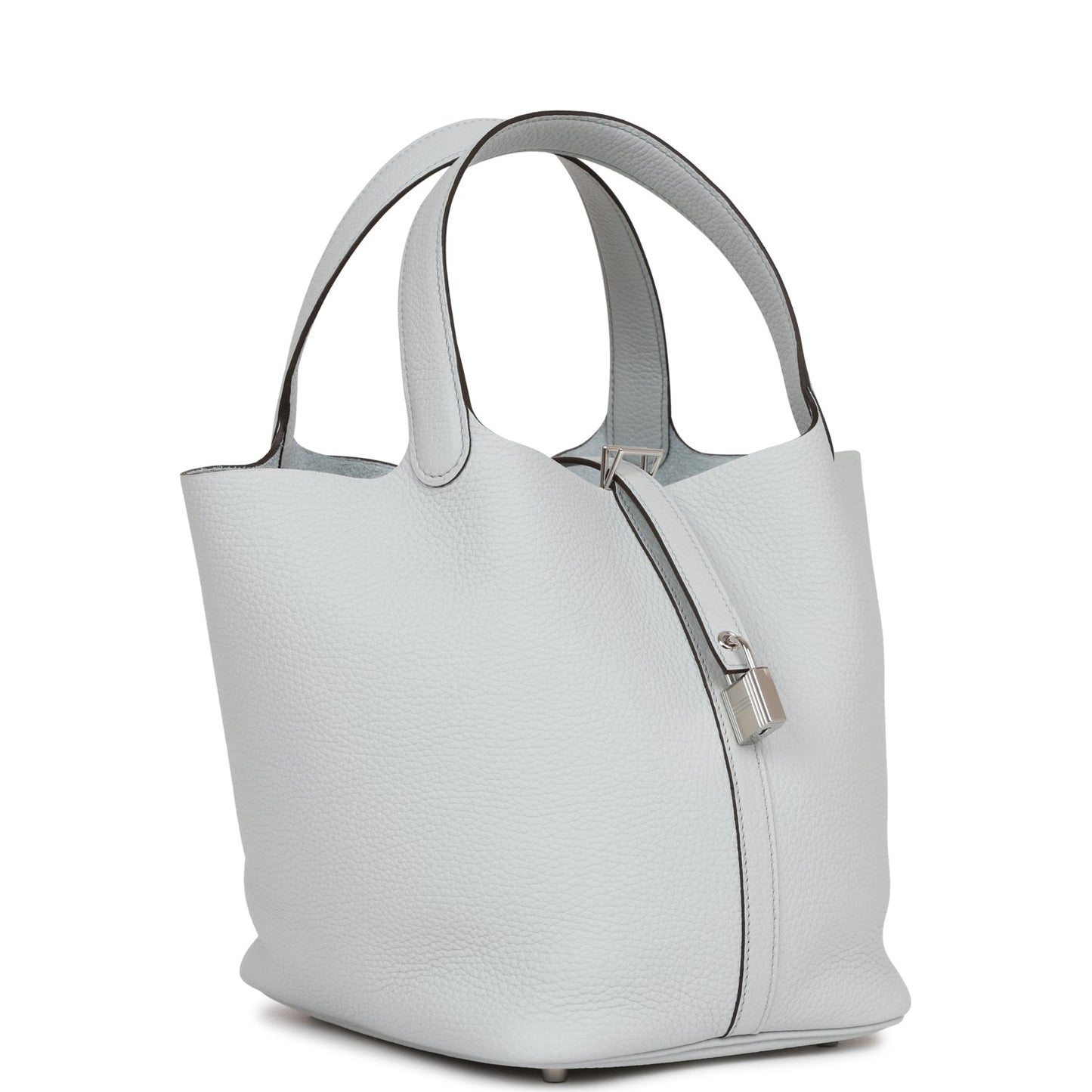 Hermes Picotin Lock Bleu Pale Clemence Palladium Hardware Travel Bag