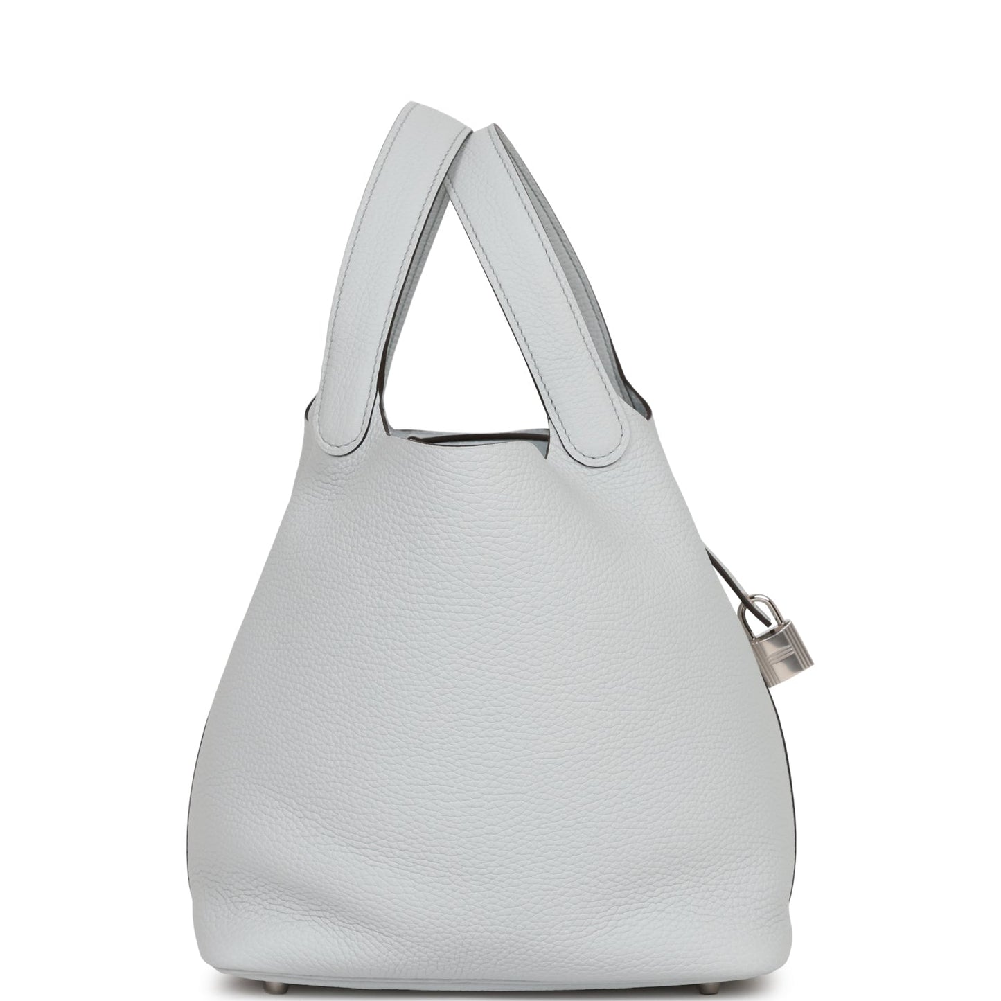 Hermes Picotin Lock Bleu Pale Clemence Palladium Hardware Travel Bag Palladium Hardware