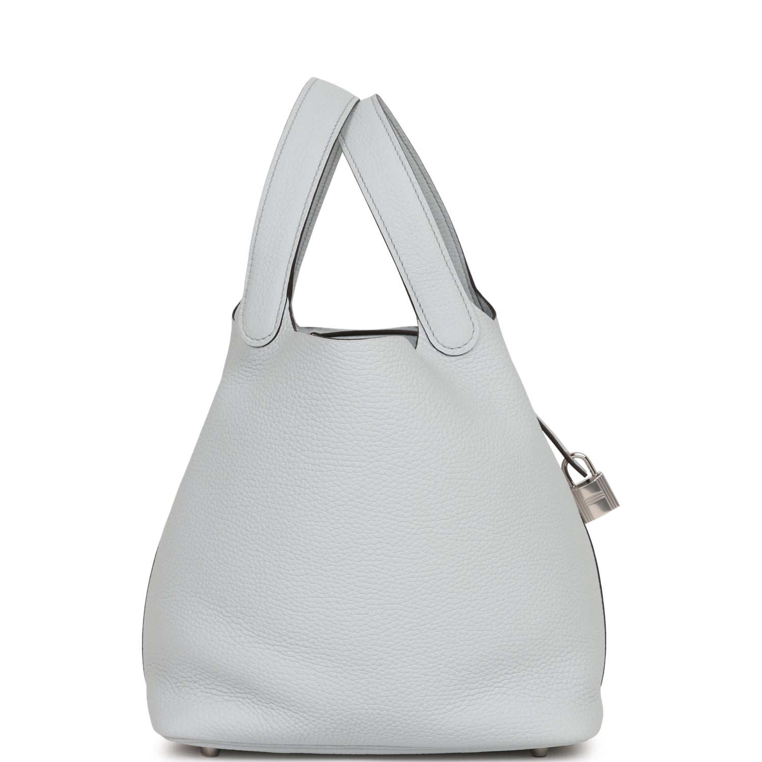 Hermes Picotin Lock Bleu Pale Clemence Palladium Hardware Travel Bag Palladium Hardware