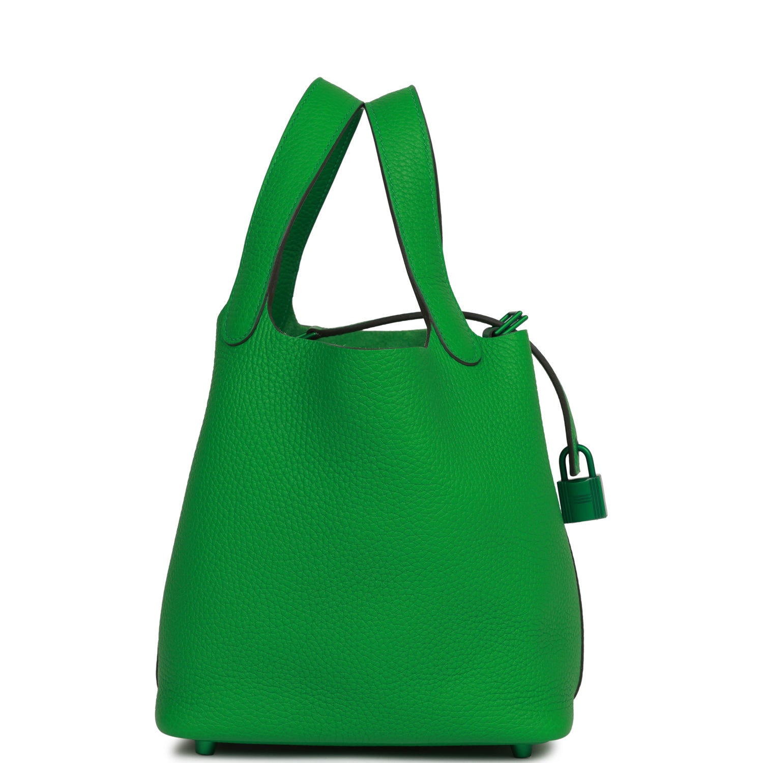 Hermes Monochrome Picotin Bambou Clemence Hardware Handbag Green Travel Bag