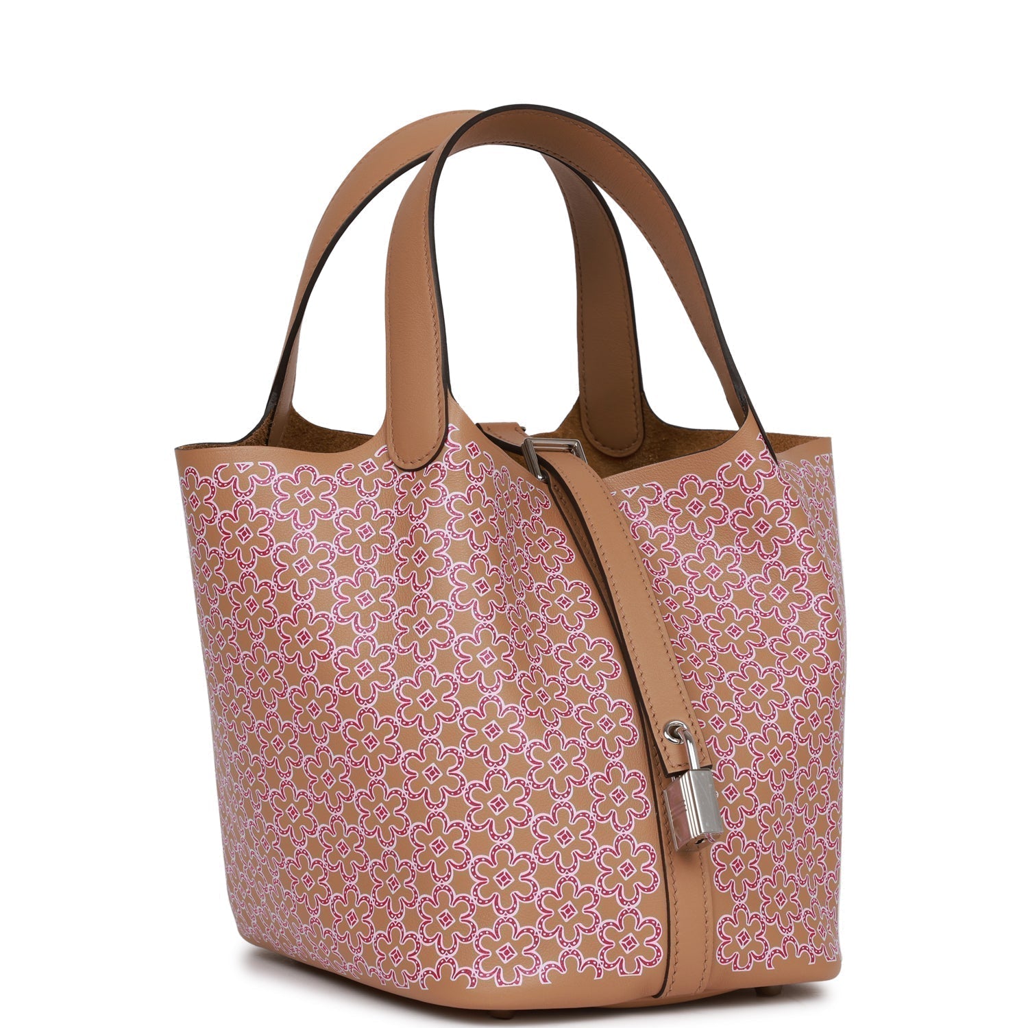 Hermes Picotin Lock Lucky Daisy Chai Swift Palladium Travel Bag