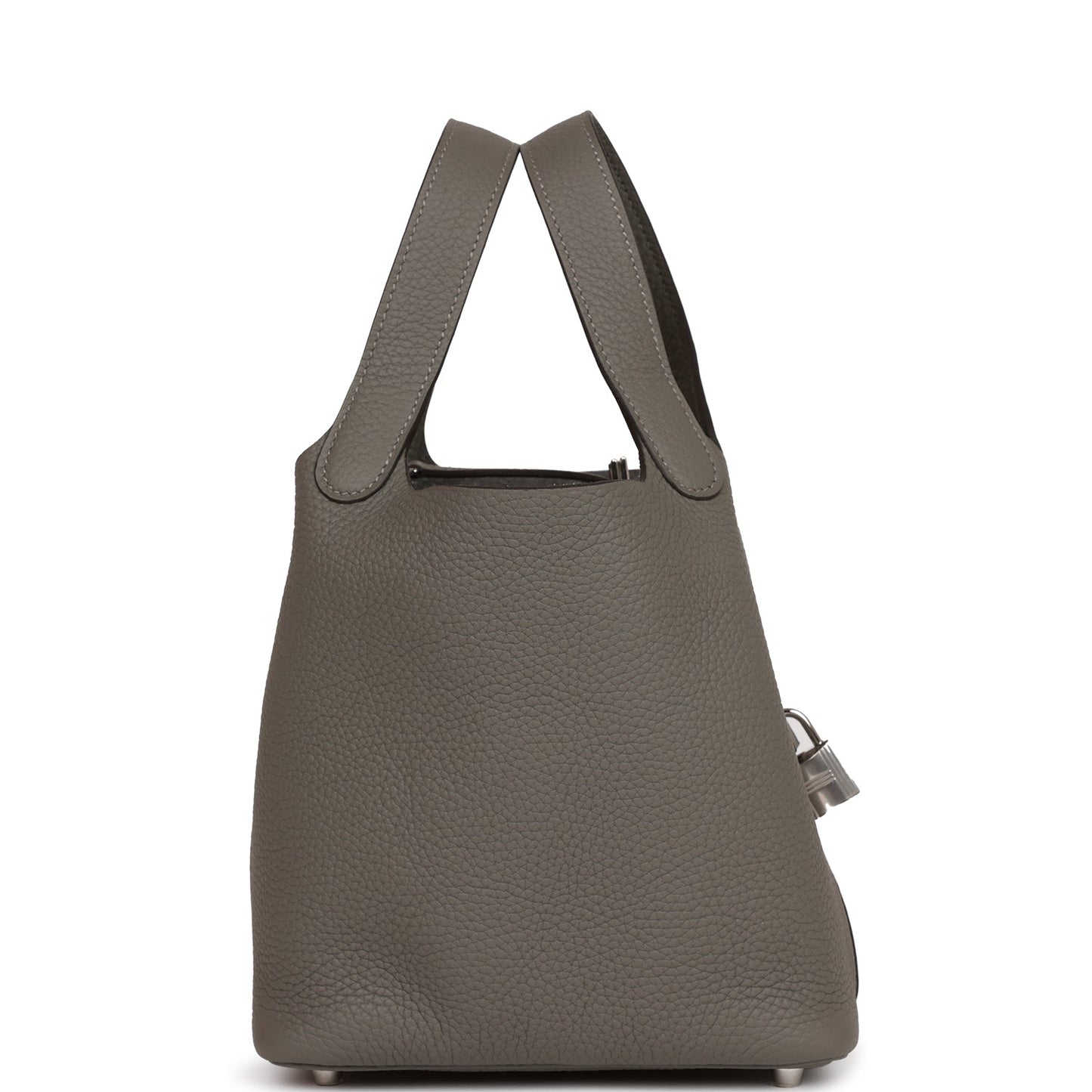 Hermes Picotin Lock Gris Meyer Clemence Palladium Hardware Travel Bag Palladium Hardware
