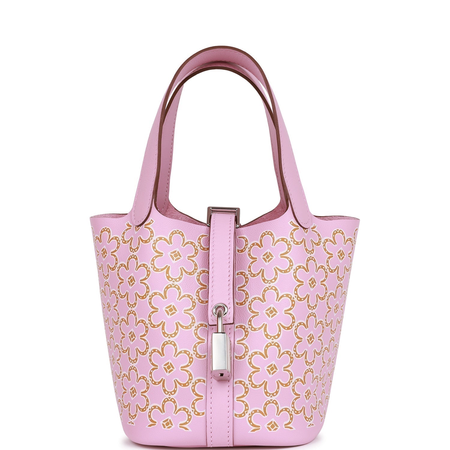 Hermes Micro Picotin Lock Lucky Daisy Mauve Sylvestre Travel Bag Hardware 1