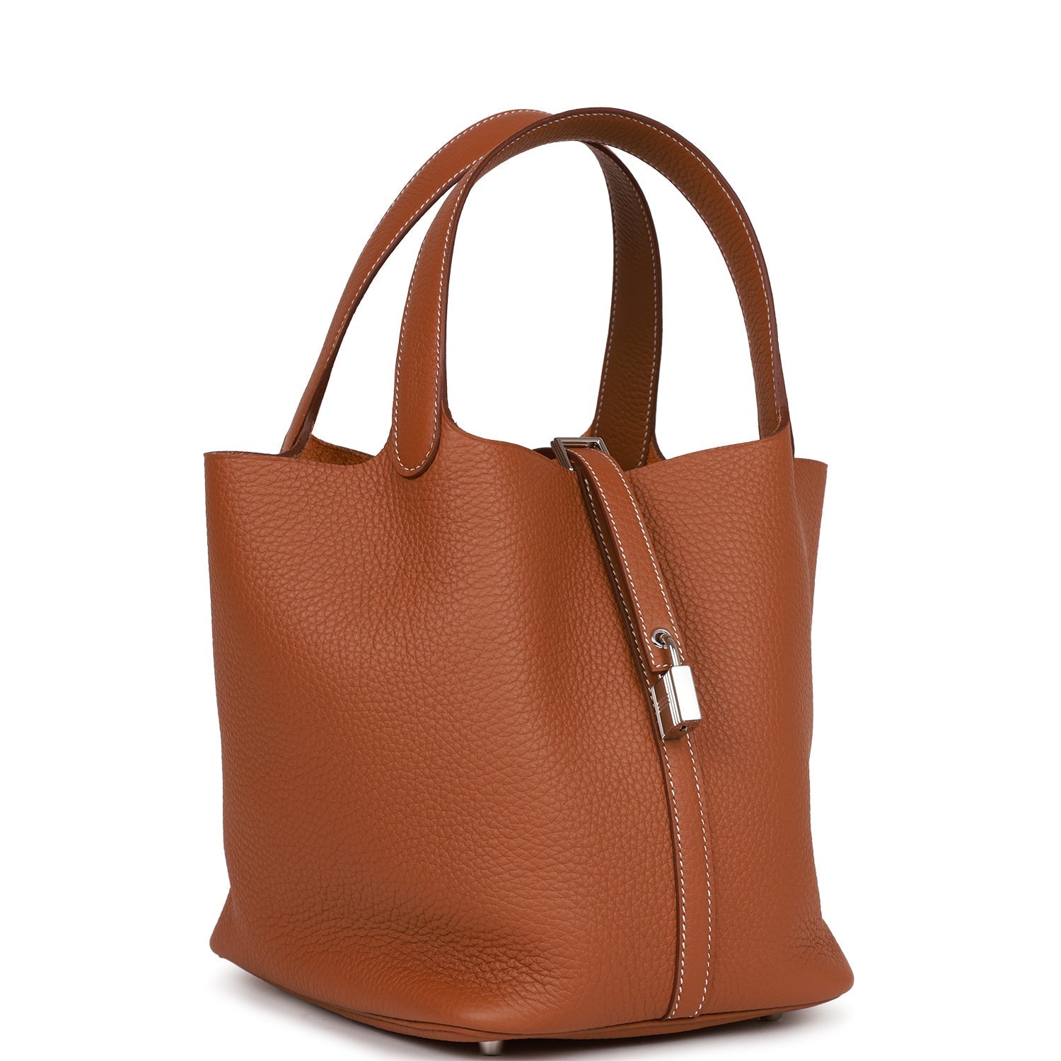 Hermes Picotin Lock Clemence Palladium Hardware Handbag Gold Travel Bag 4