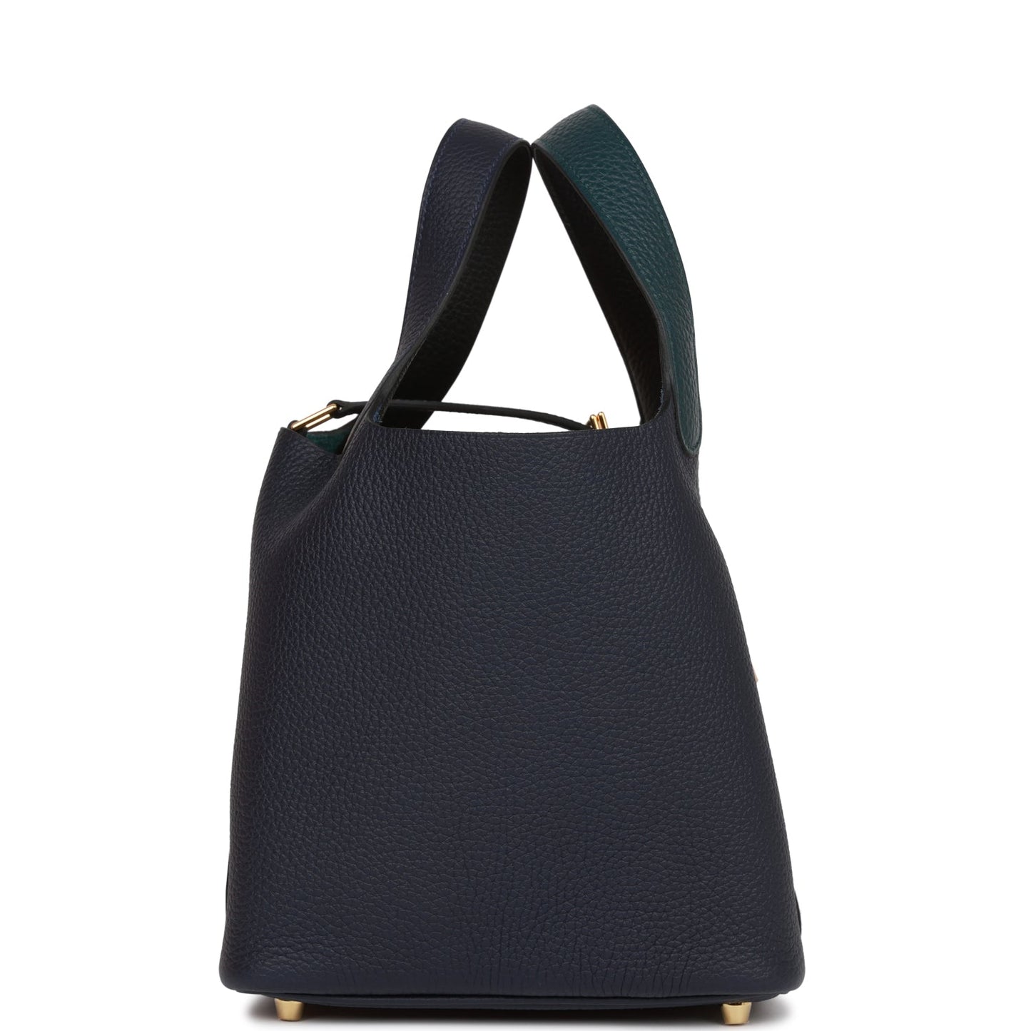Hermes Picotin Lock Cas Ue Vert Cypress Bleu Black Gold Travel Bag