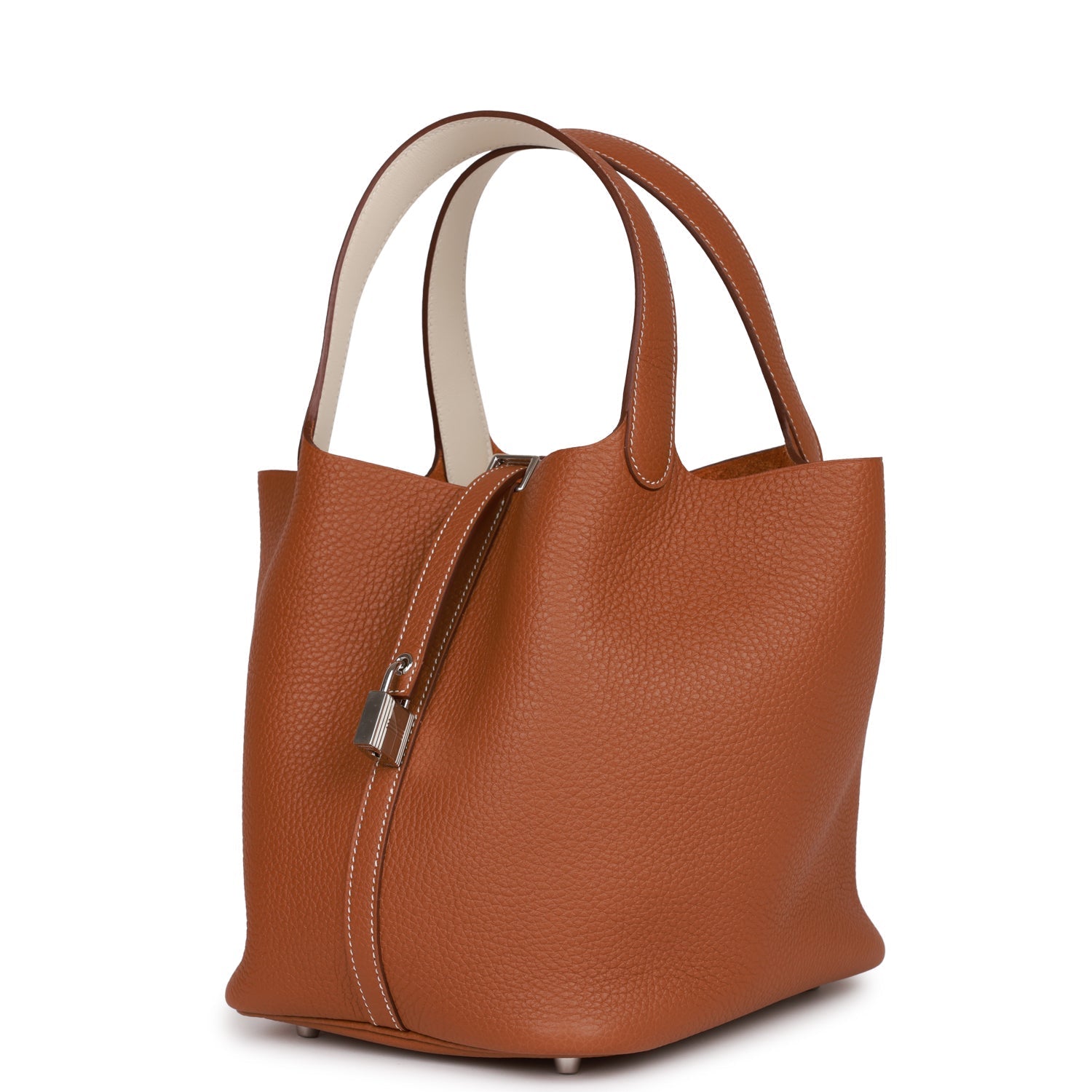 Hermes Picotin Lock Clemence Eclat Palladium Hardware Handbag Gold Travel Bag