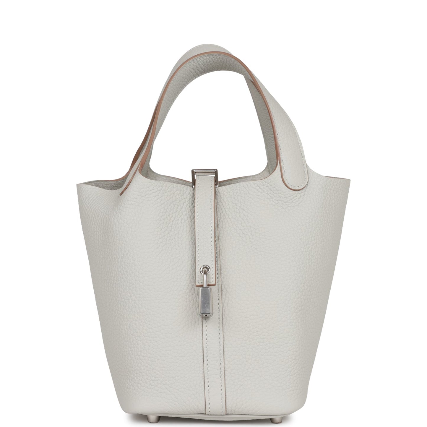 Hermes Picotin Lock Gris Perle Clemence Palladium Hardware Travel Bag
