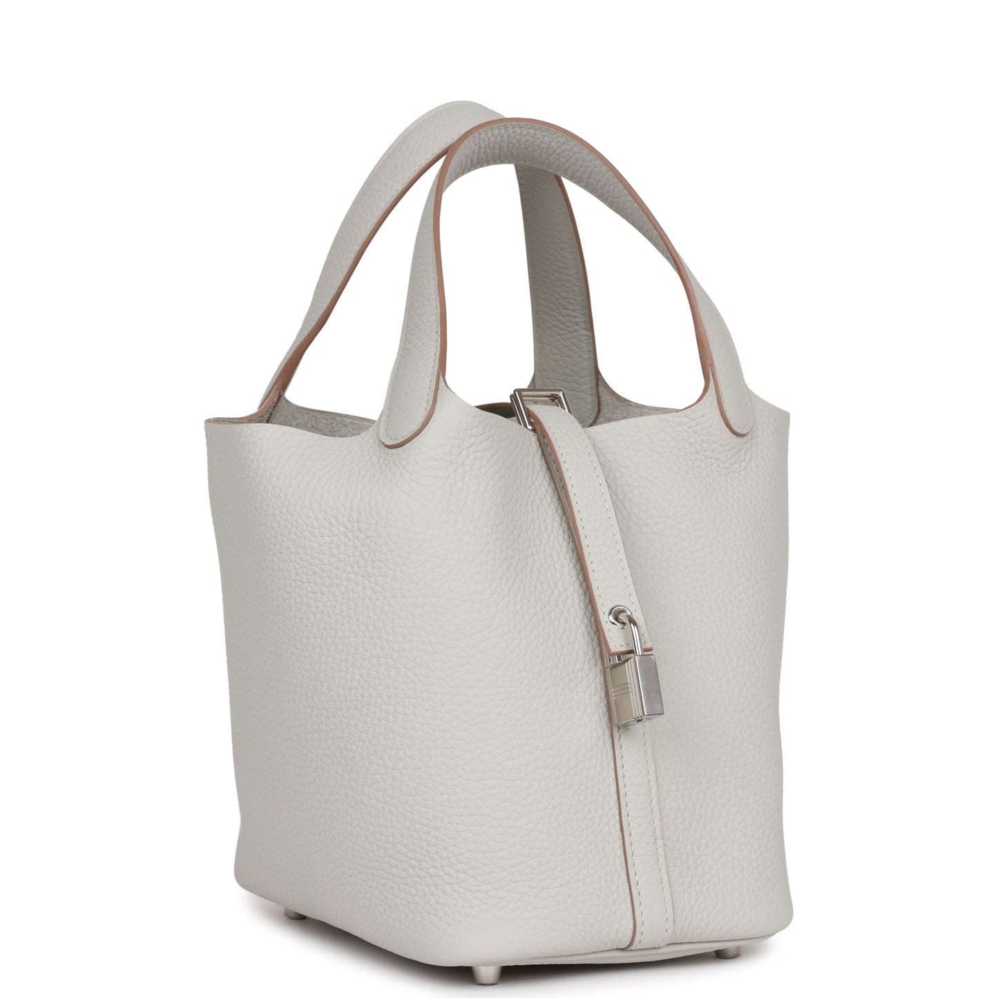 Hermes Picotin Lock Gris Perle Clemence Palladium Hardware Travel Bag