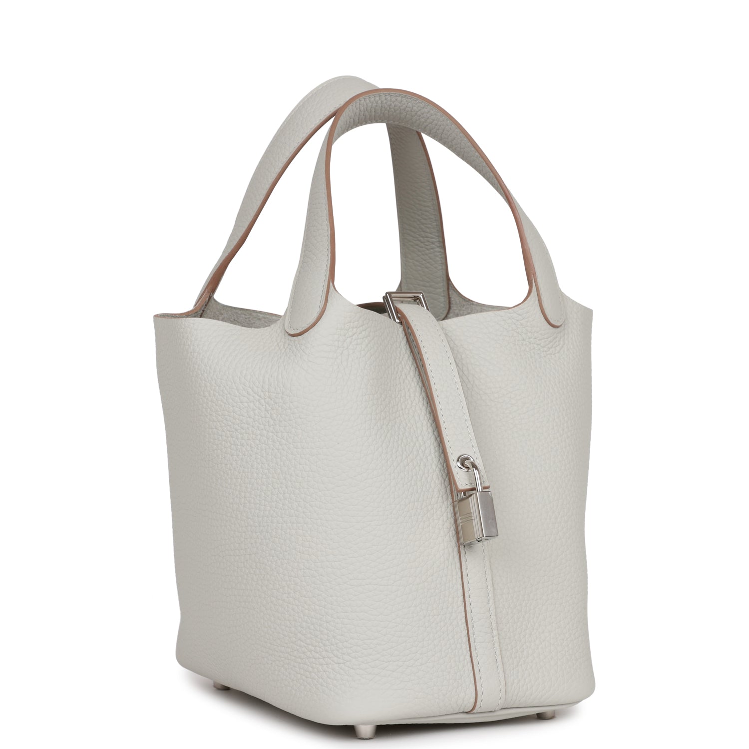 Hermes Picotin Lock Gris Perle Clemence Palladium Hardware Travel Bag