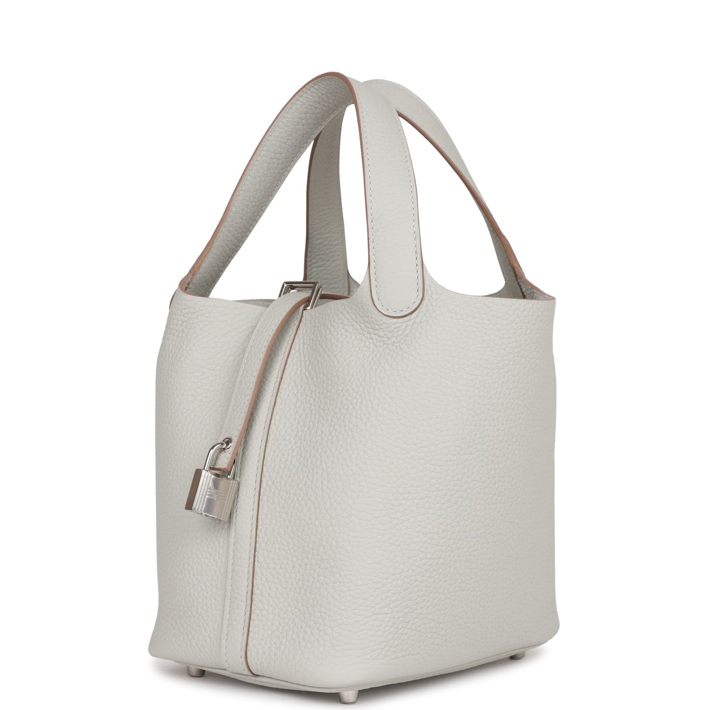Hermes Picotin Lock Gris Perle Clemence Palladium Hardware Travel Bag
