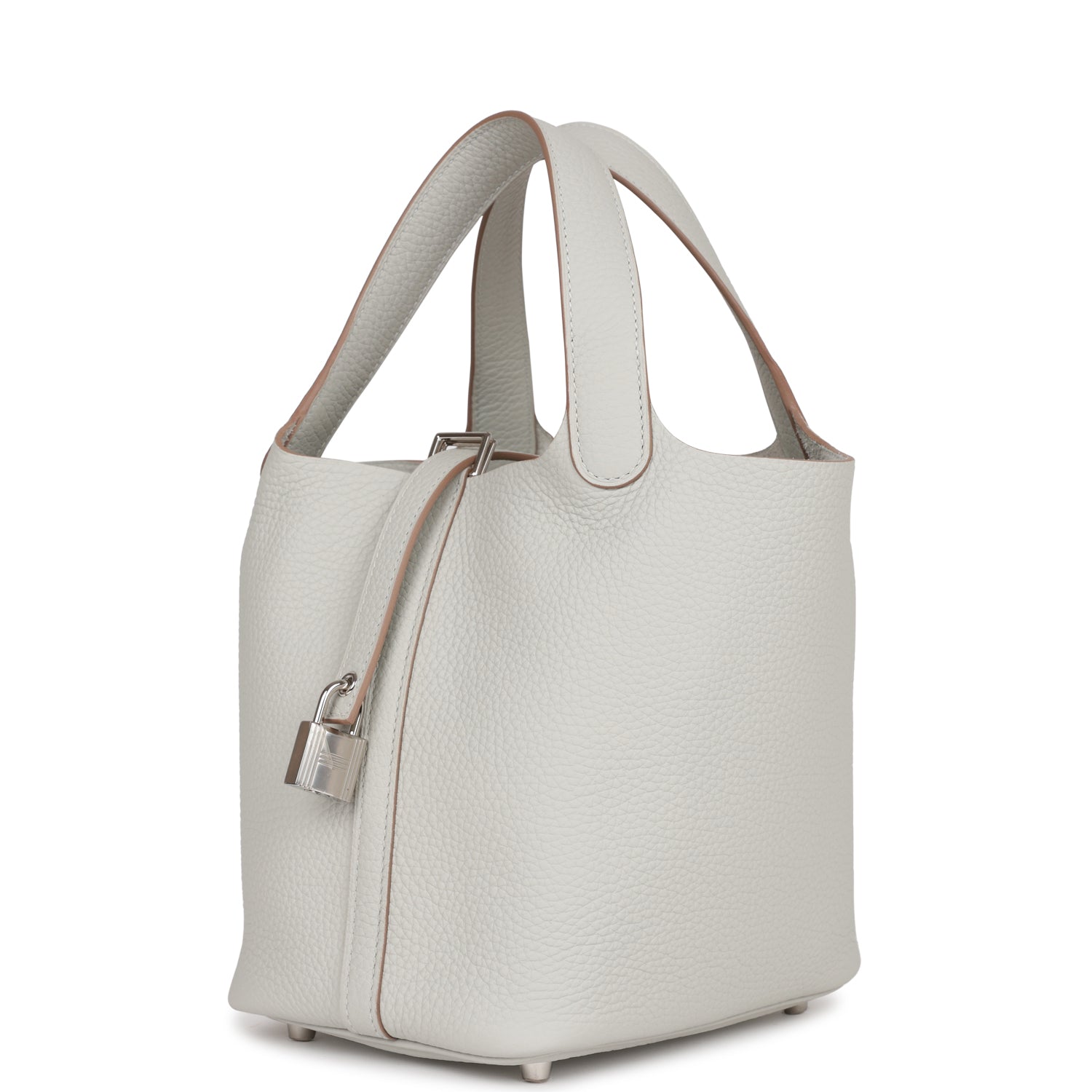 Hermes Picotin Lock Gris Perle Clemence Palladium Hardware Travel Bag