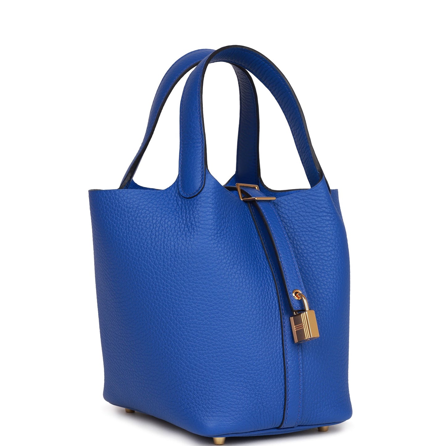 Hermes Picotin Lock Bleu Royal Clemence Hardware Handbag Gold Travel Bag