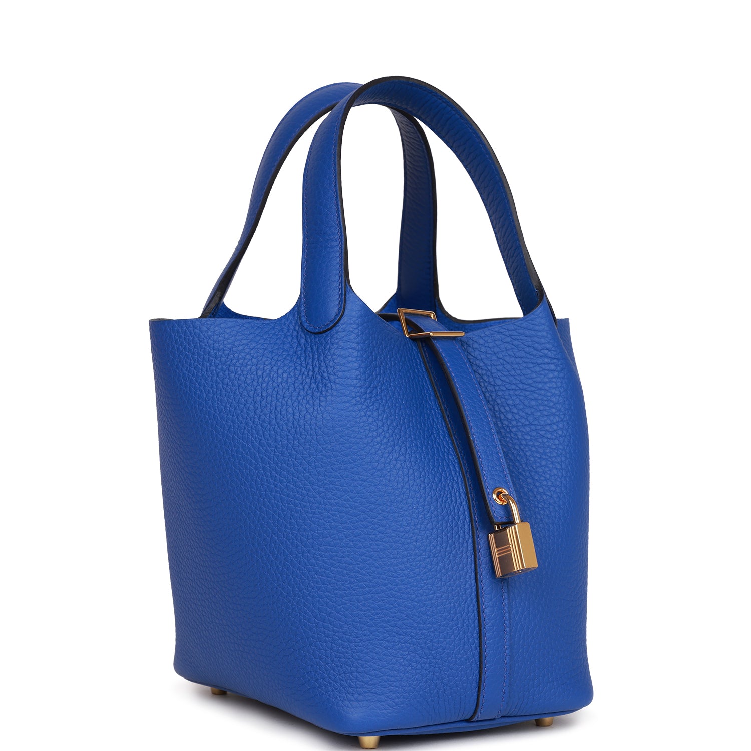 Hermes Picotin Lock Bleu Royal Clemence Hardware Handbag Gold Travel Bag