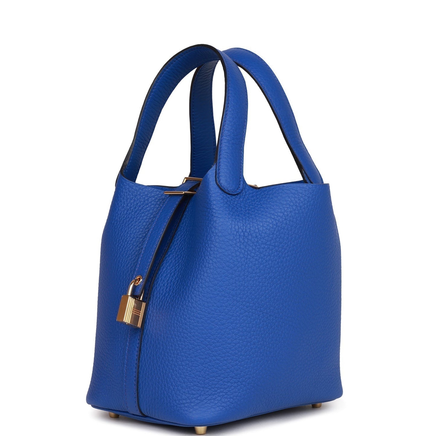 Hermes Picotin Lock Bleu Royal Clemence Hardware Handbag Gold Travel Bag