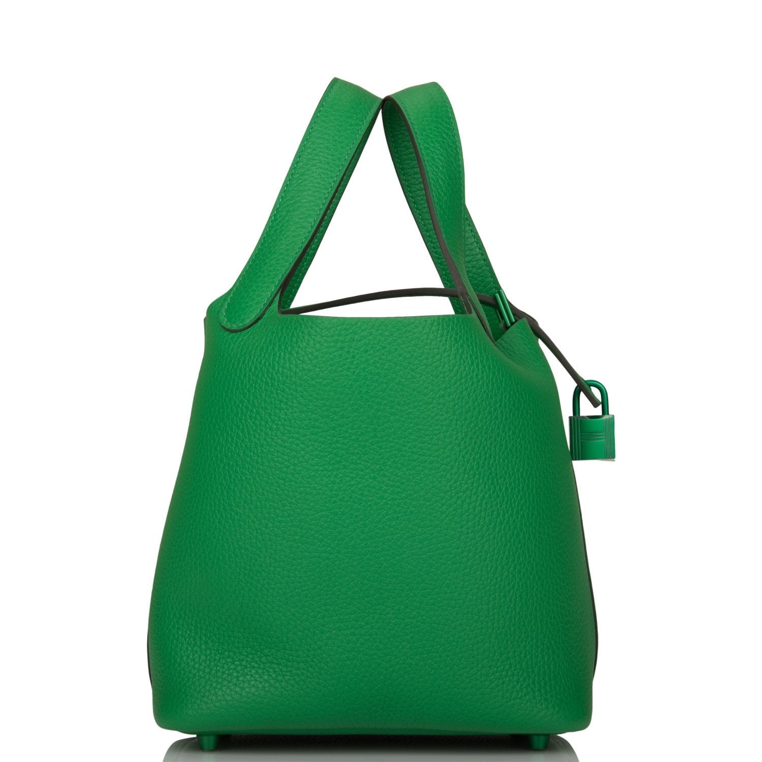 Hermes Monochrome Picotin Bambou Clemence Hardware Handbag Green Travel Bag Green Hardware