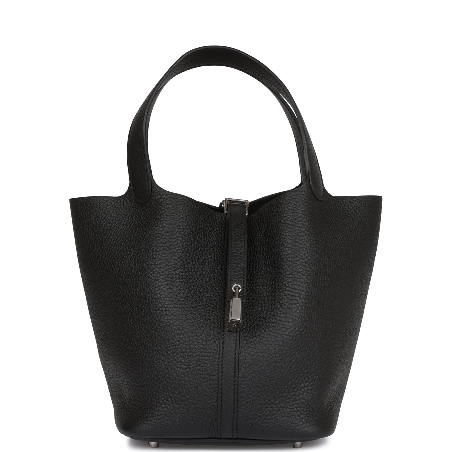 Hermes Picotin Lock Clemence Palladium Hardware Handbag Black Travel Bag 4