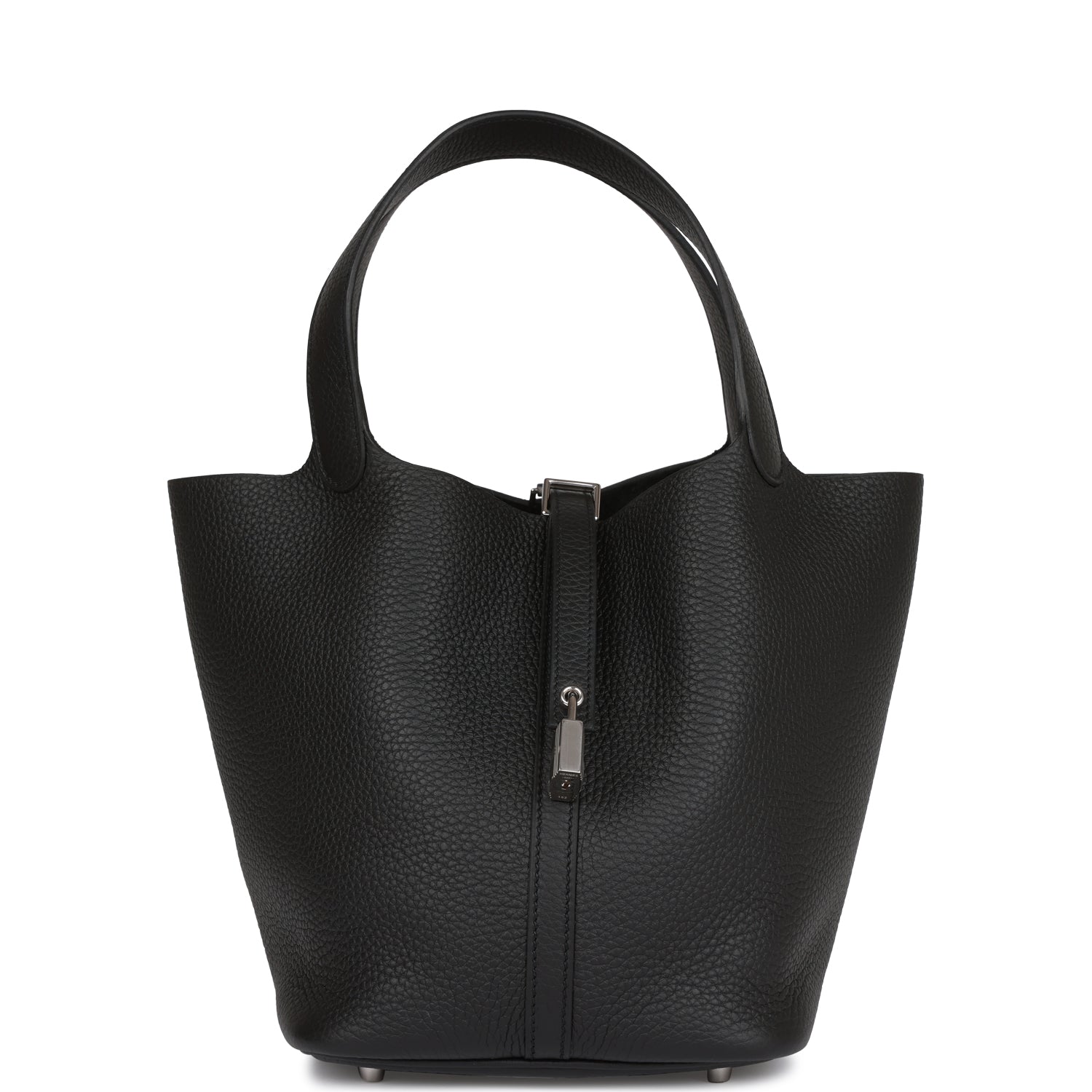 Hermes Picotin Lock Clemence Palladium Hardware Handbag Black Travel Bag 4