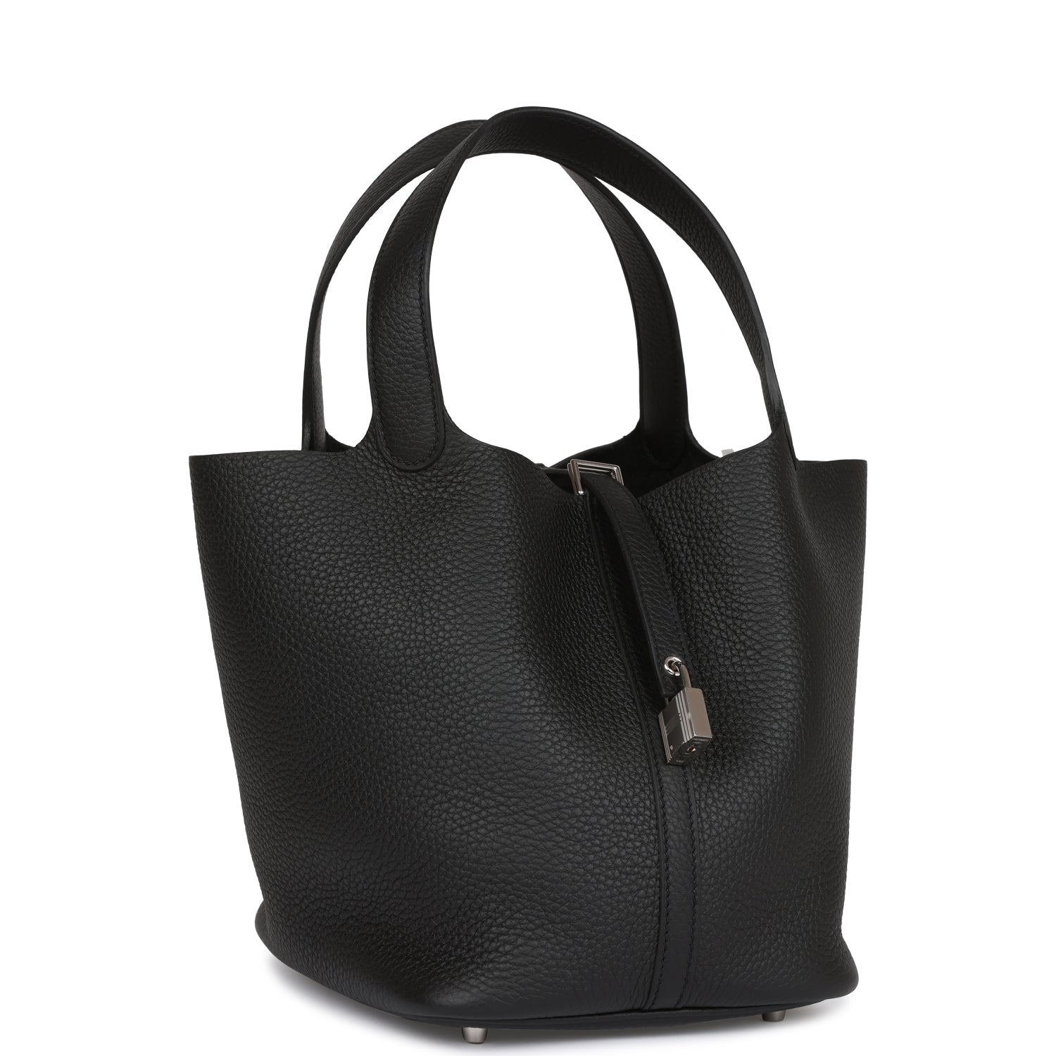 Hermes Picotin Lock Clemence Palladium Hardware Handbag Black Travel Bag 4