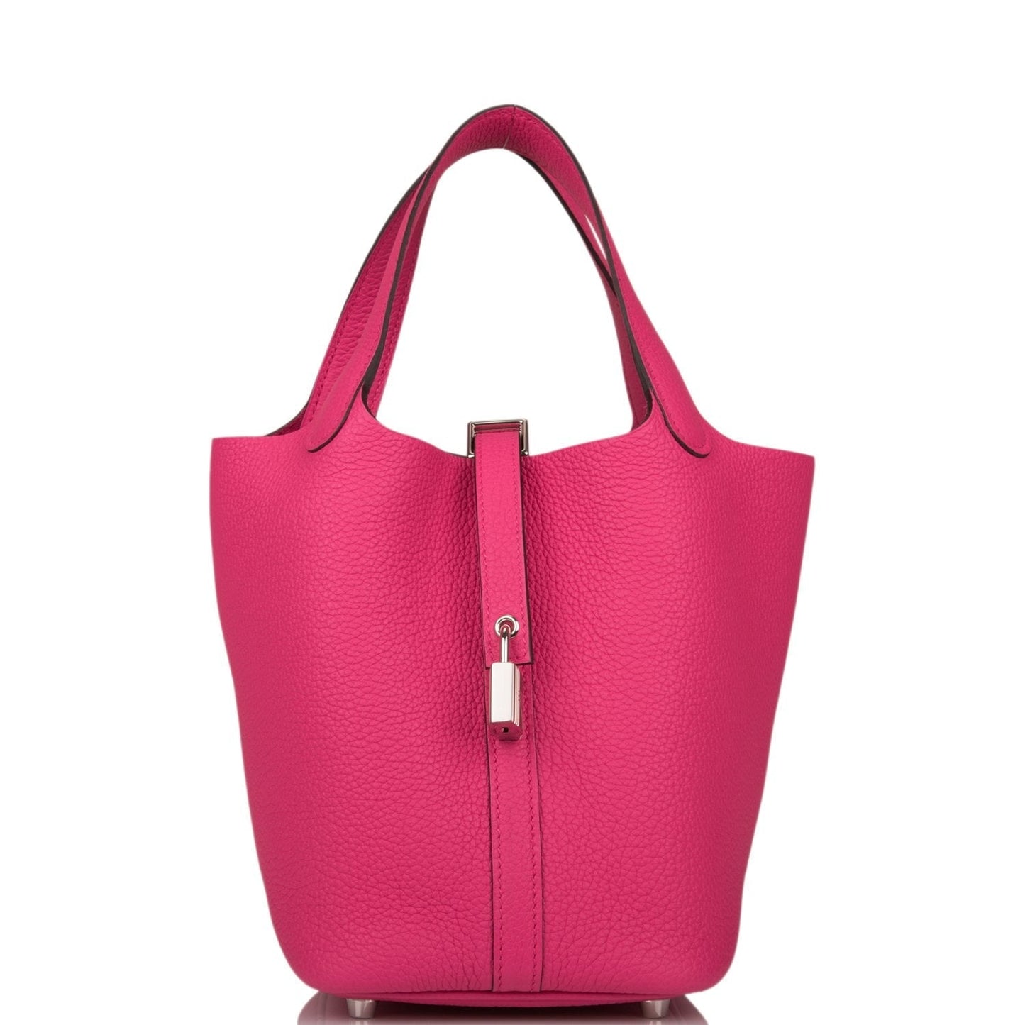 Hermes Picotin Lock Rose Shocking Clemence Palladium Hardware Travel Bag