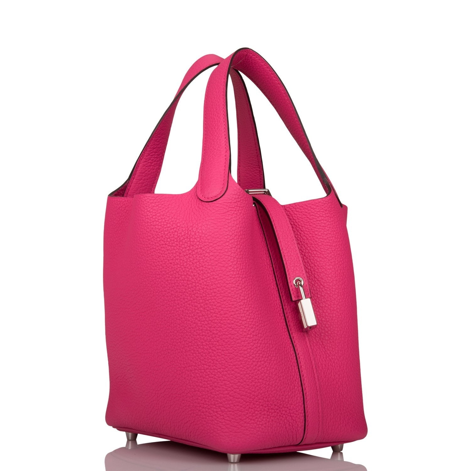 Hermes Picotin Lock Rose Shocking Clemence Palladium Hardware Travel Bag