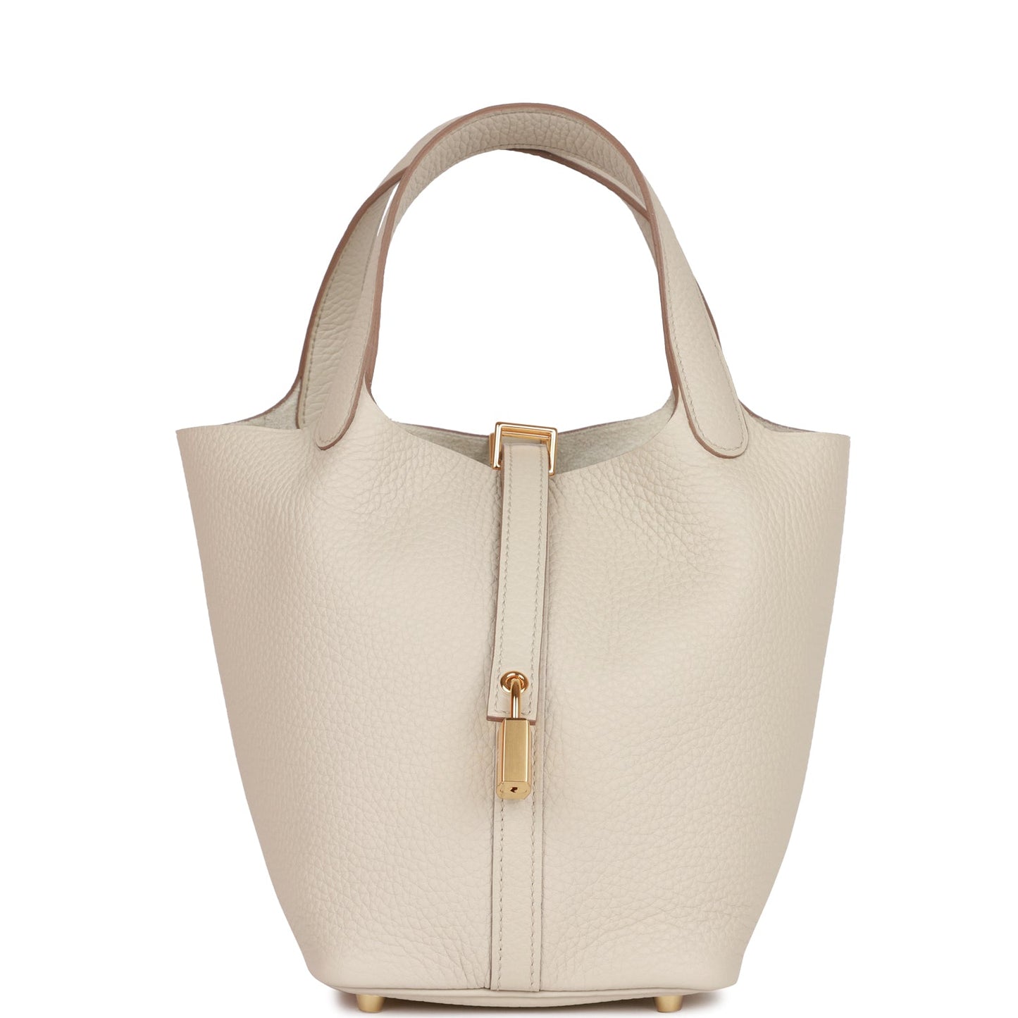 Hermes Picotin Lock Beton Clemence Hardware Handbag Gold Travel Bag