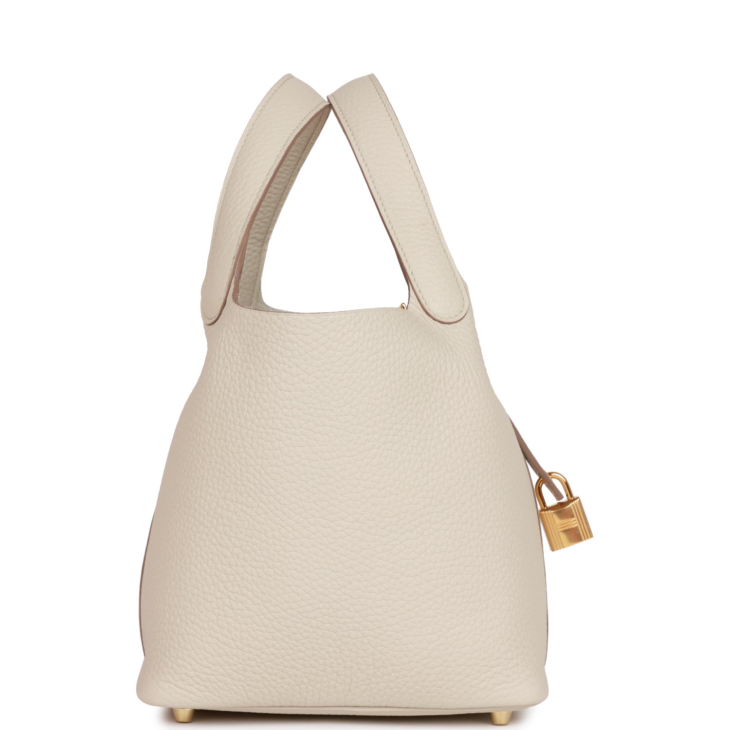 Hermes Picotin Lock Beton Clemence Hardware Handbag Gold Travel Bag