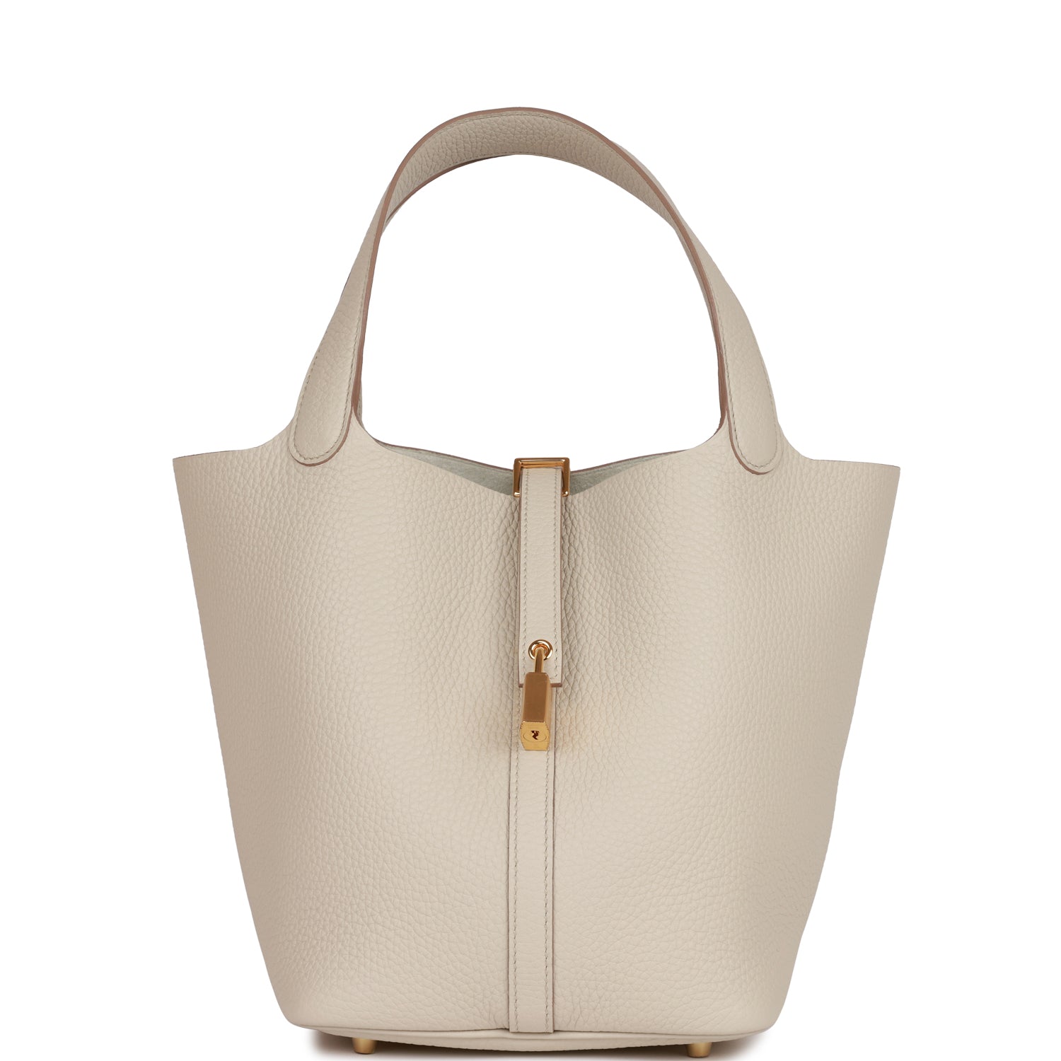 Hermes Picotin Lock Beton Clemence Hardware Handbag Gold Travel Bag Gold Hardware
