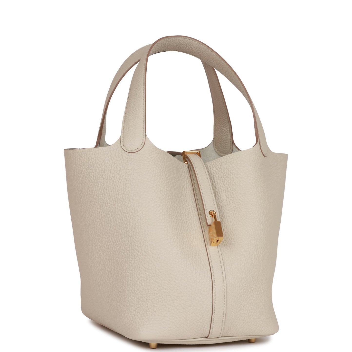 Hermes Picotin Lock Beton Clemence Hardware Handbag Gold Travel Bag Gold Hardware