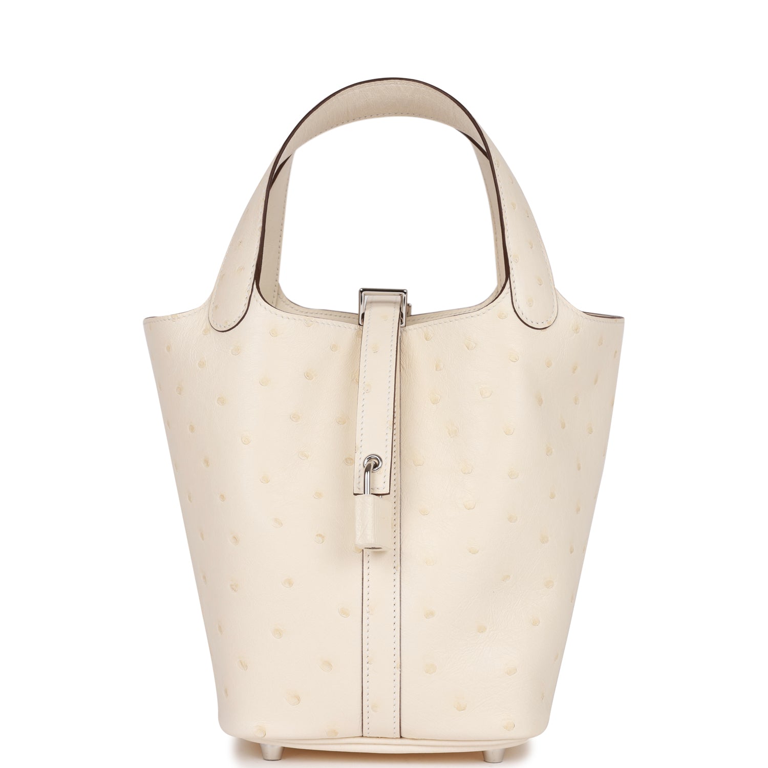 Hermes Picotin Lock Nata Ostrich Palladium Hardware Handbag Travel Bag