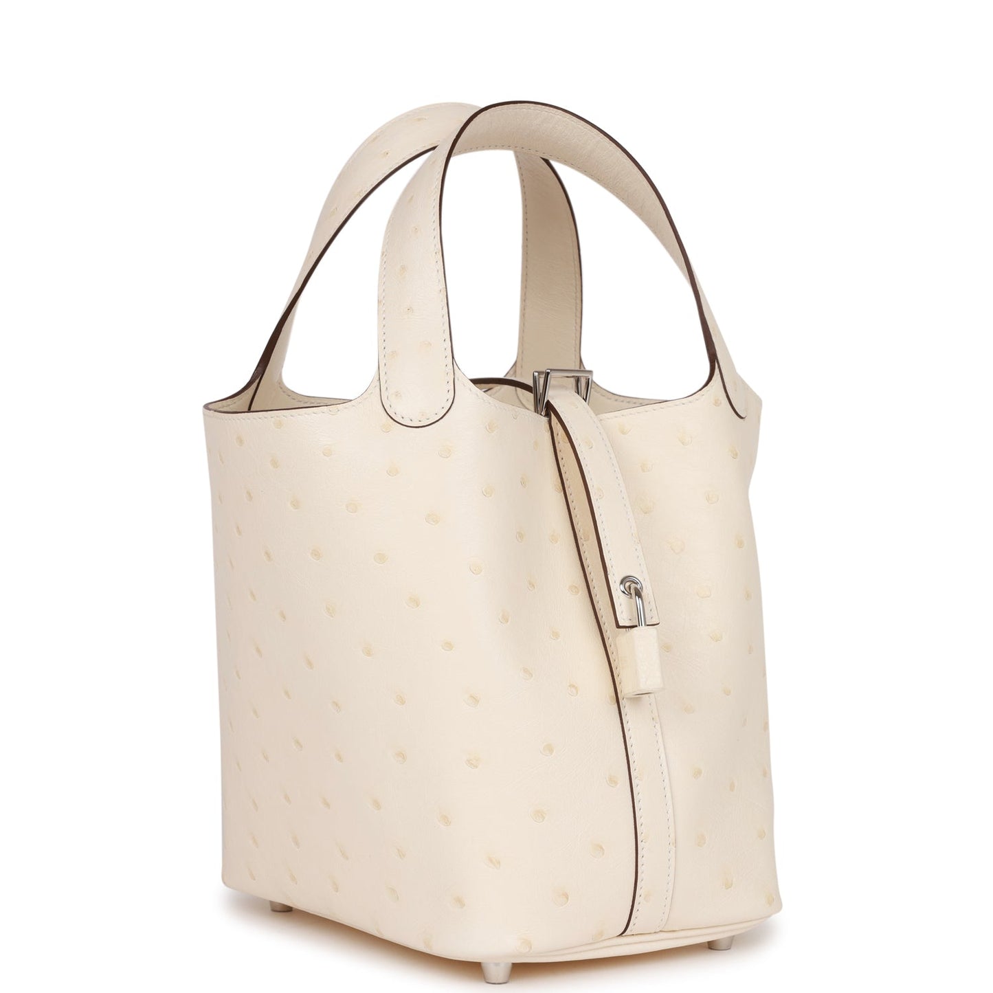 Hermes Picotin Lock Nata Ostrich Palladium Hardware Handbag Travel Bag