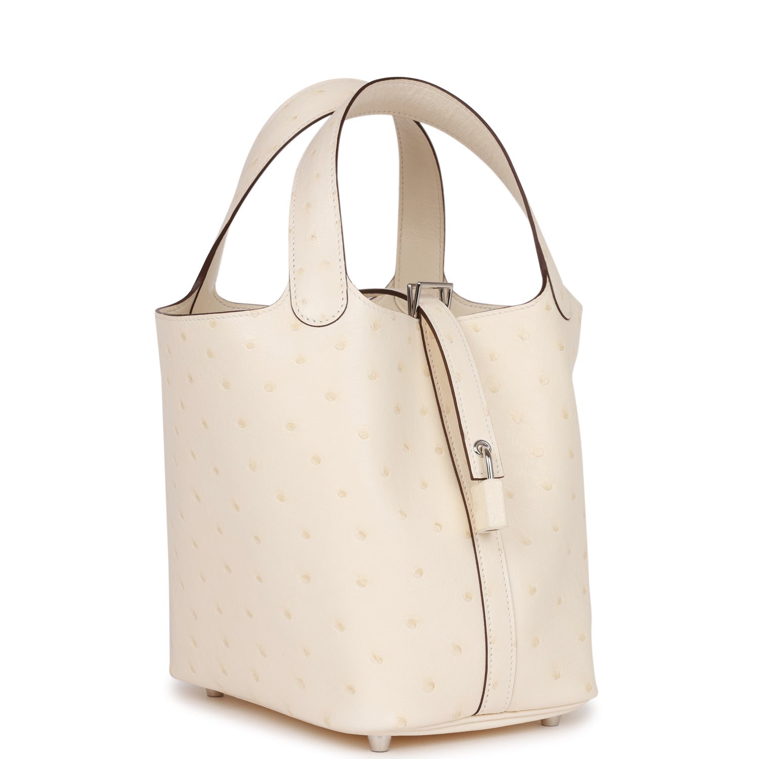 Hermes Picotin Lock Nata Ostrich Palladium Hardware Handbag Travel Bag