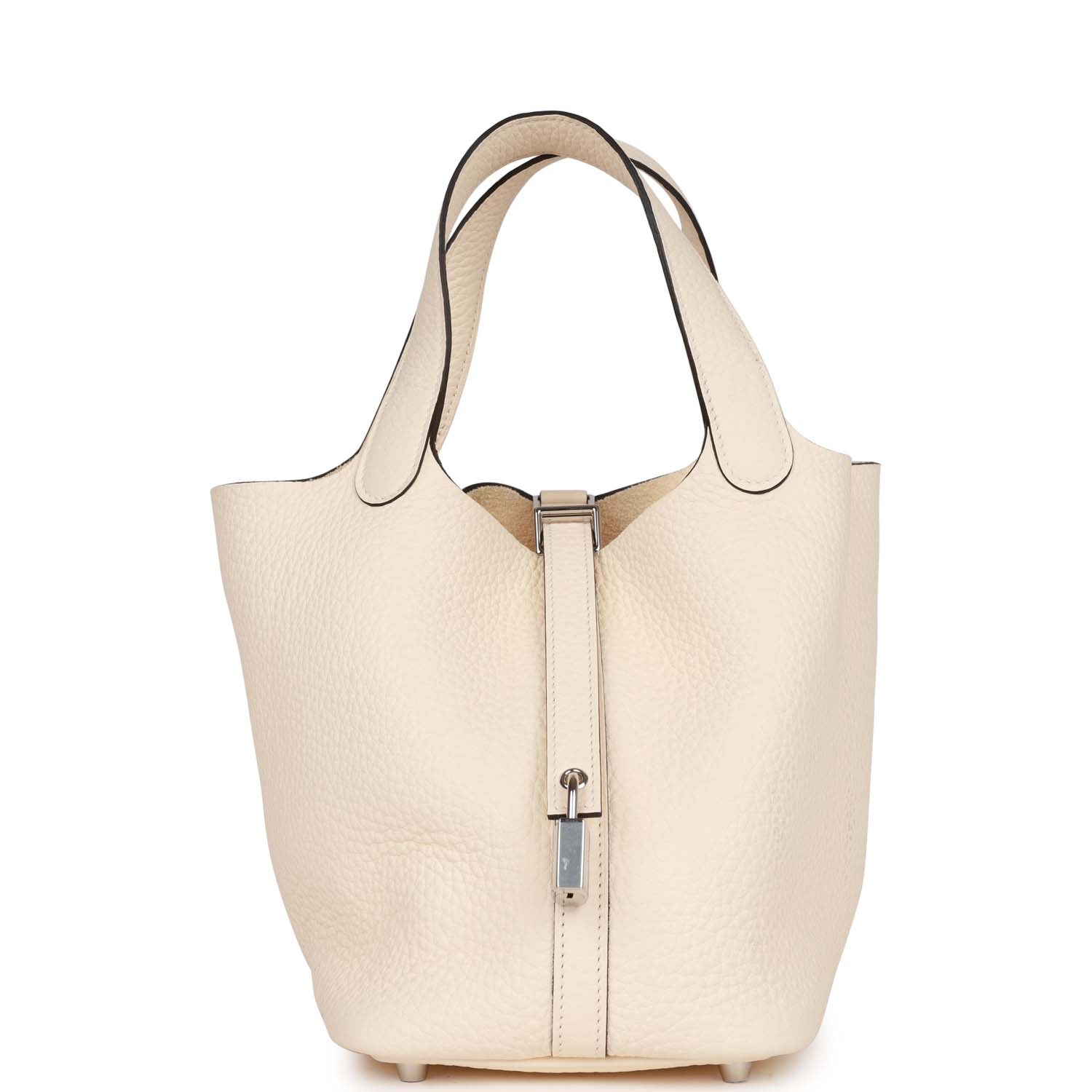 Hermes Picotin Nata Clemence Palladium Hardware Handbag Travel Bag