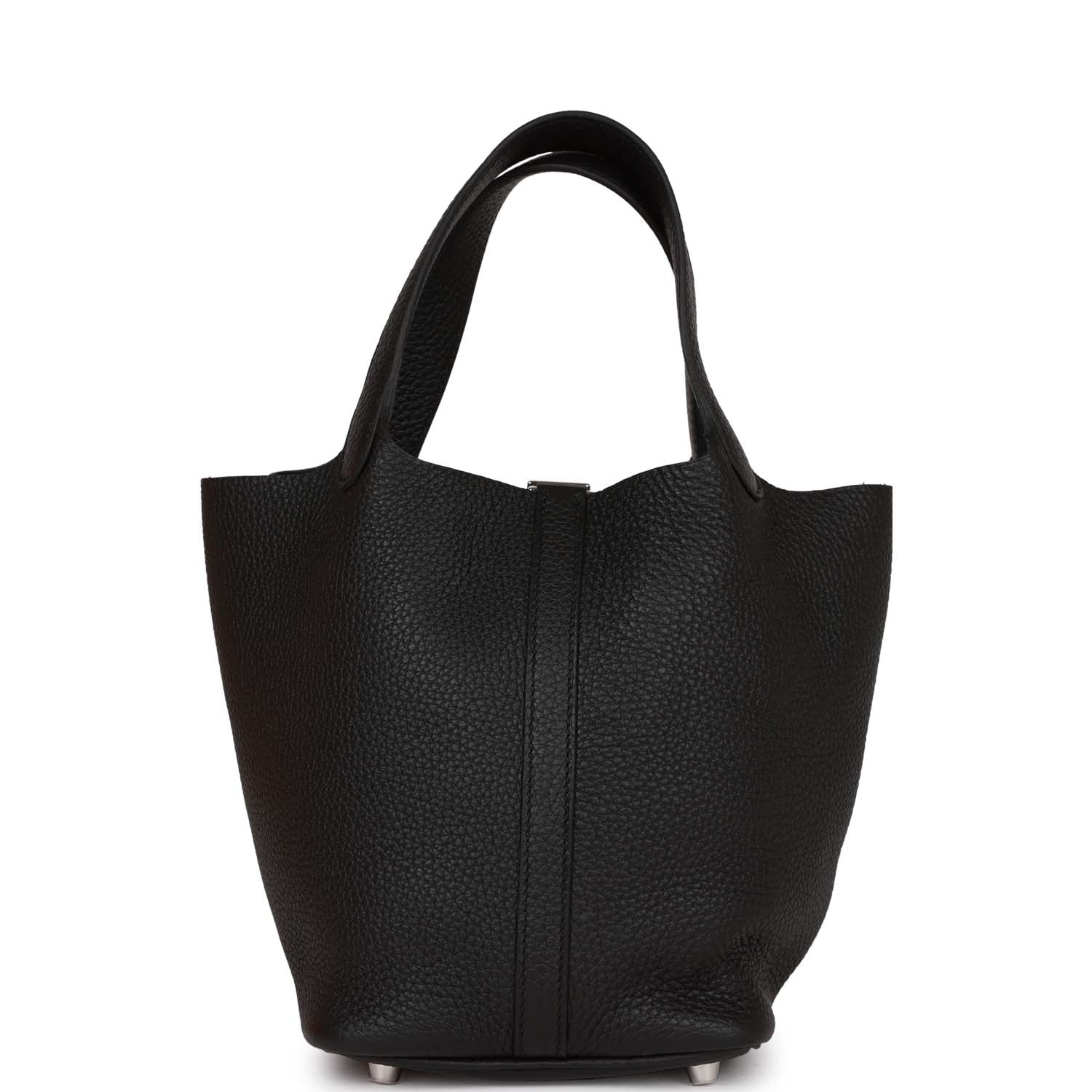 Hermes Picotin Lock Clemence Palladium Hardware Handbag Black Travel Bag Hardware 2