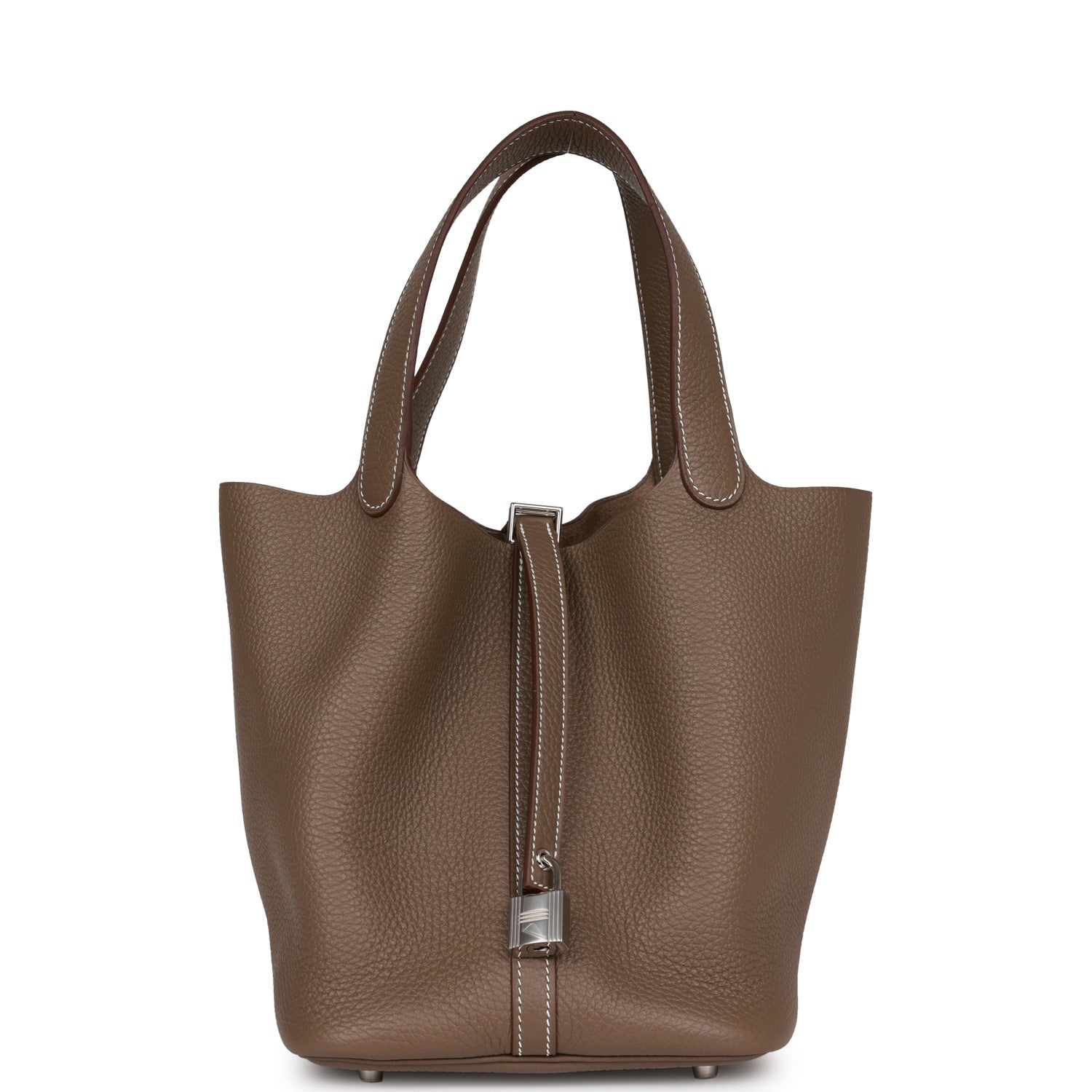 Hermes Picotin Lock Etoupe Clemence Palladium Hardware Handbag Travel Bag Hardware 2