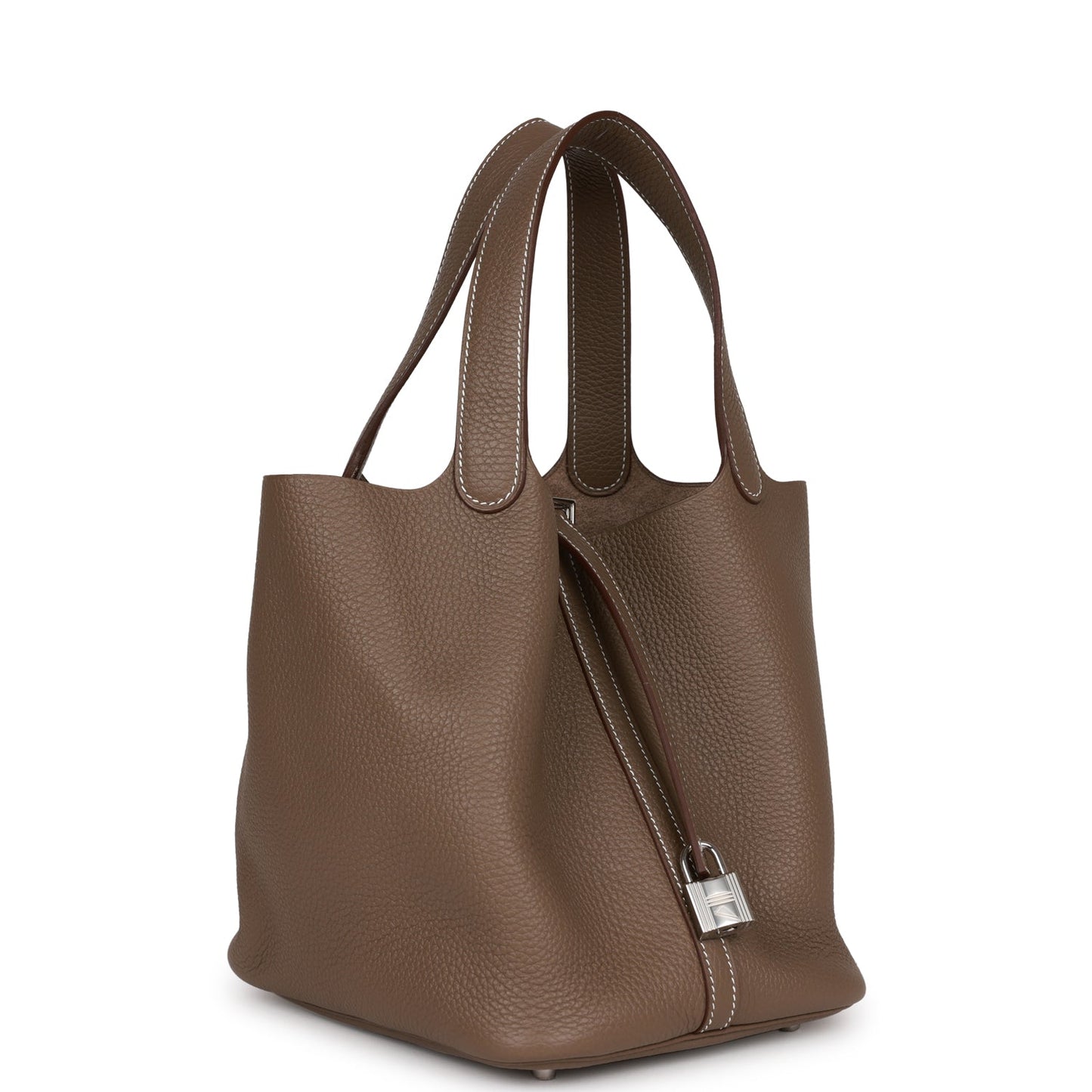 Hermes Picotin Lock Etoupe Clemence Palladium Hardware Handbag Travel Bag Hardware 2