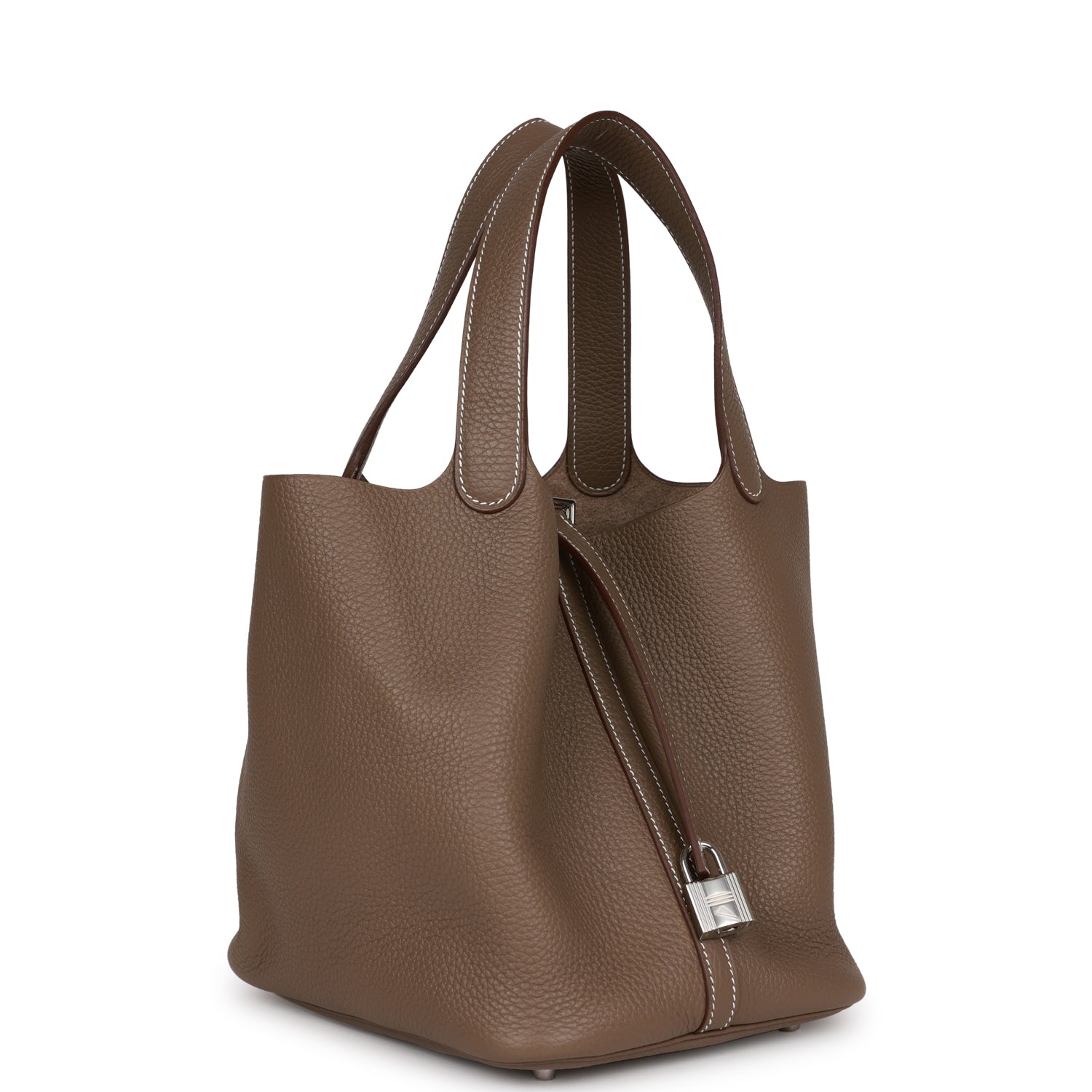 Hermes Picotin Lock Etoupe Clemence Palladium Hardware Handbag Travel Bag Hardware 2