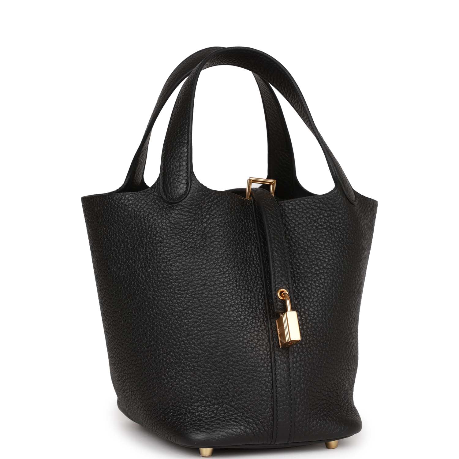 Hermes Picotin Lock Clemence Hardware Handbag Black Gold Travel Bag Hardware 5
