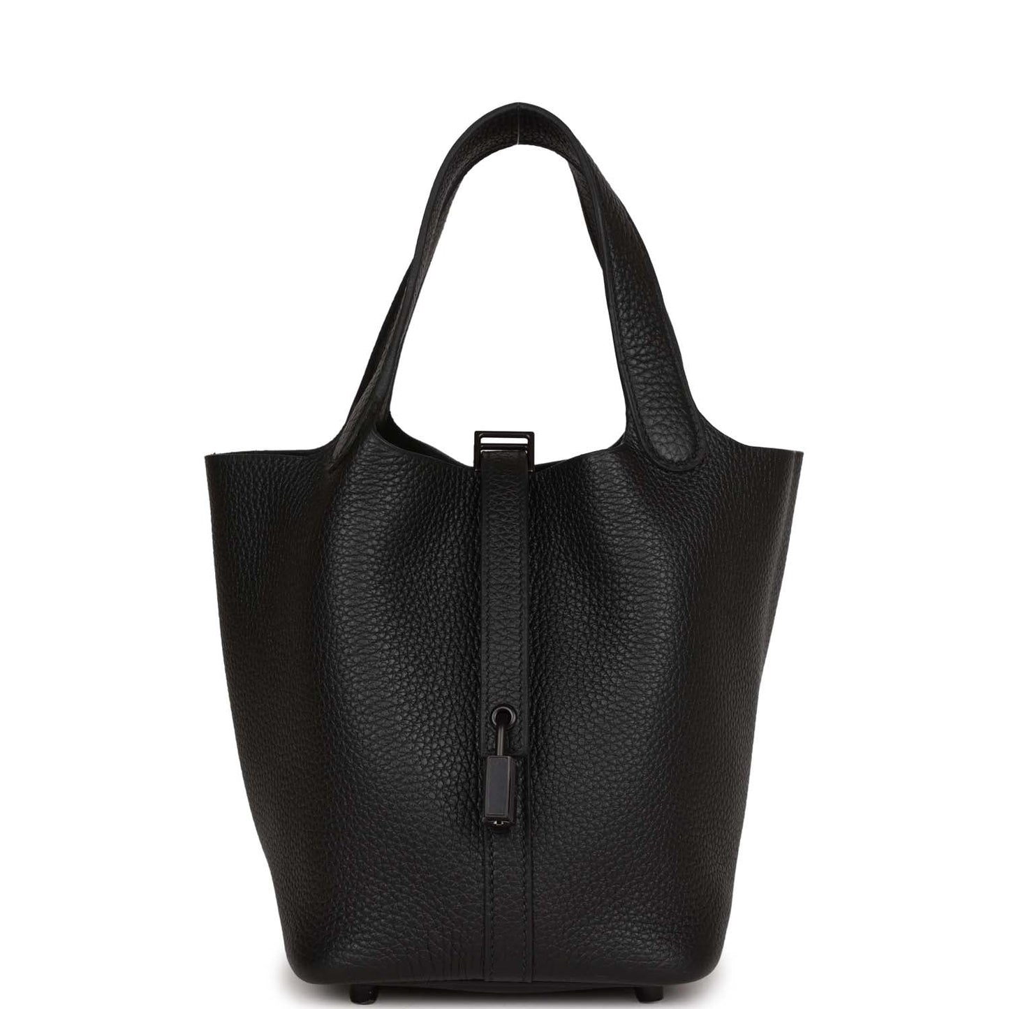 Hermes Picotin Monochrome Clemence Hardware Handbag Black Travel Bag