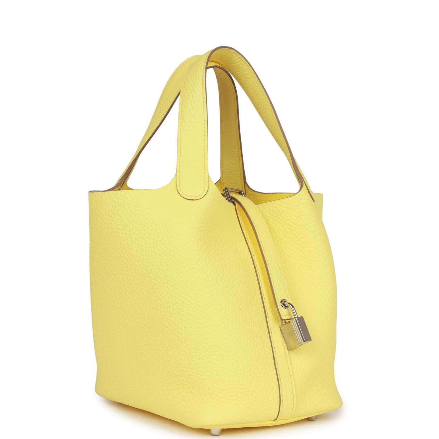 Hermes Picotin Limoncello Clemence Palladium Hardware Handbag Travel Bag
